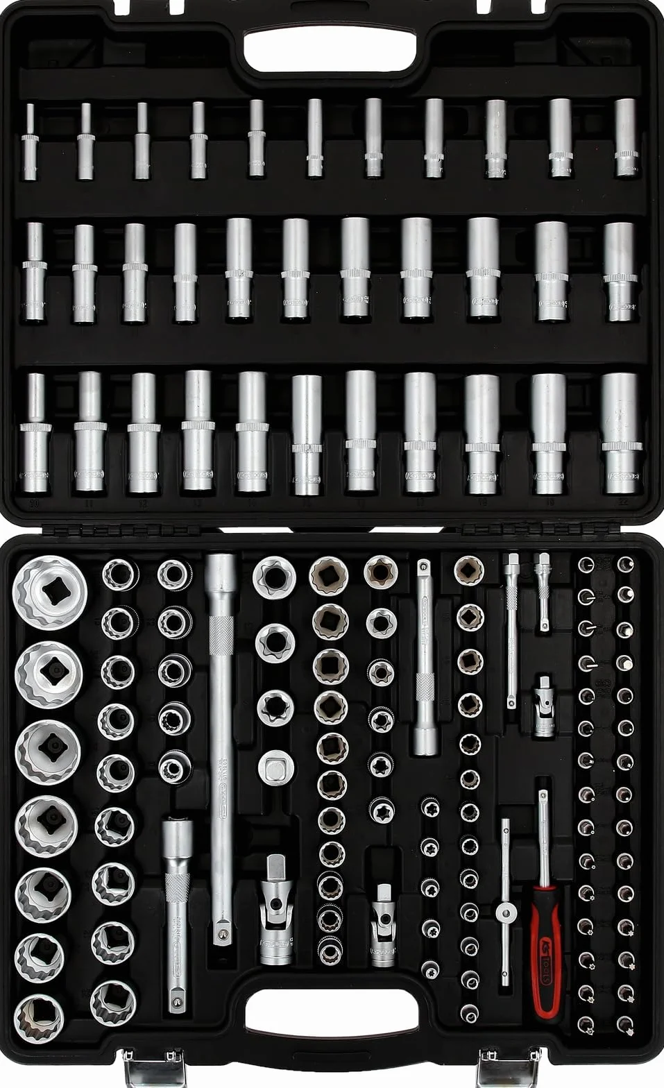 KS Tools 917.0133 1/4"+3/8"+1/2" zestaw kluczy nasadowych 12-kątny, 133-częściowy