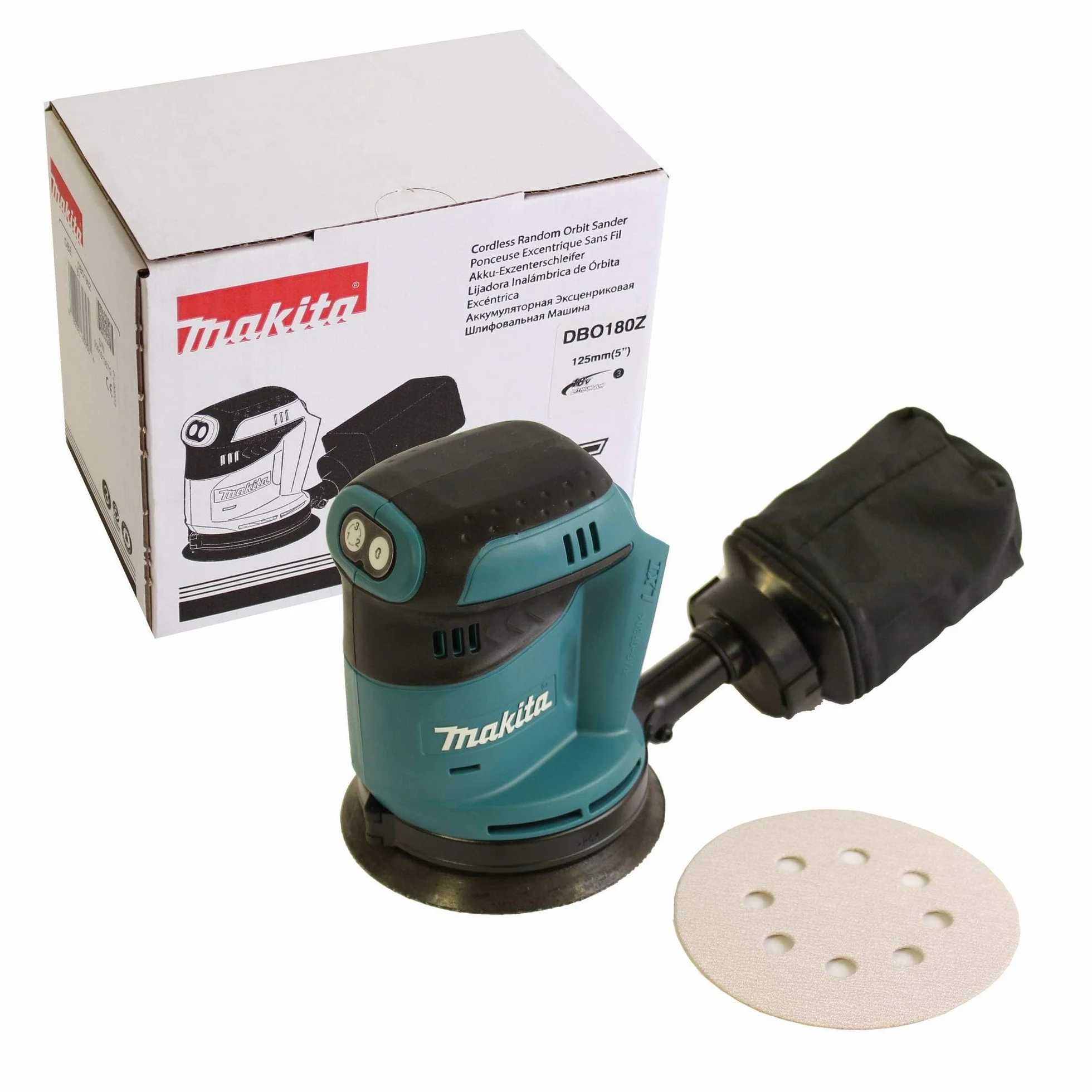 Makita Dbo180Z Szlifierka, Niebieski/Czarny, 125 mm
