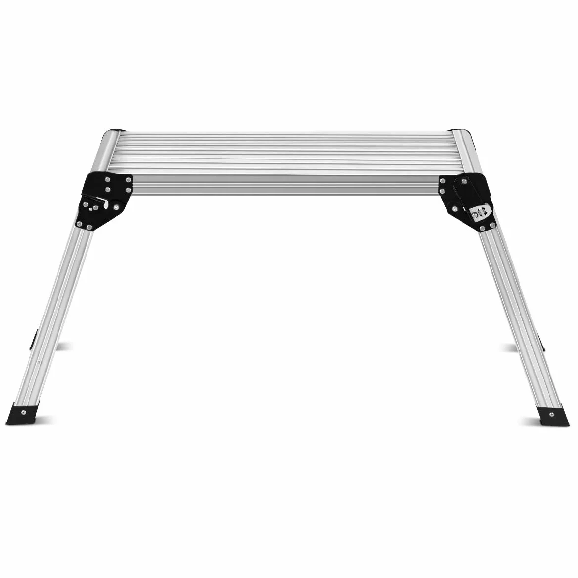 COSTWAY Aluminiowa platforma robocza, składana drabina z aluminiową platformą, składany stół warsztatowy, obciążenie do 150 kg, do garażu, ciężarówki, wewnątrz i na zewnątrz