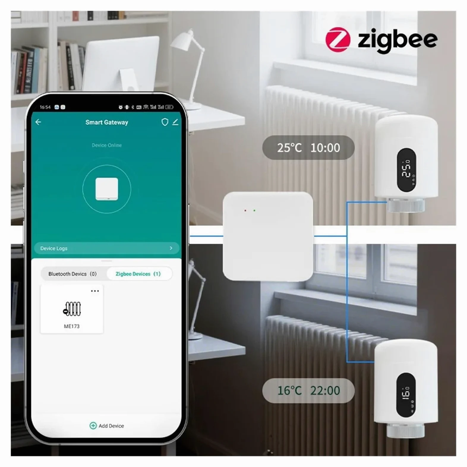 Zawór Termostatyczny Tuya Smart Zigbee3.0 Do Grzejników Z Podłączonym Zaworem Termostatycznym Zawór Termostatyczny Zigbee Do Informacja O ZgodnośCi(ME173-Zigbee 1pcs)