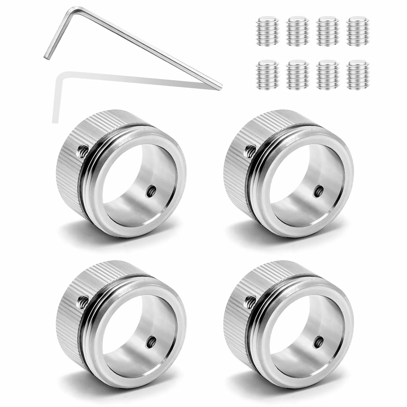 4 sztuki termostatu do grzejnika, stal nierdzewna 304, adapter do zaworu grzejnika, głowica termostatyczna z paskami, termostat do grzejnika RA/Rav/Ravl M30 x 1,5, z kluczem sześciokątnym (średnica