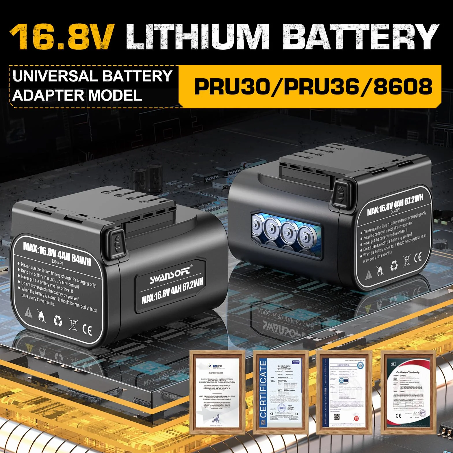 SWANSOFT Zestaw do przycinania PRU36 CS1 16,8V 4Ah akumulatory