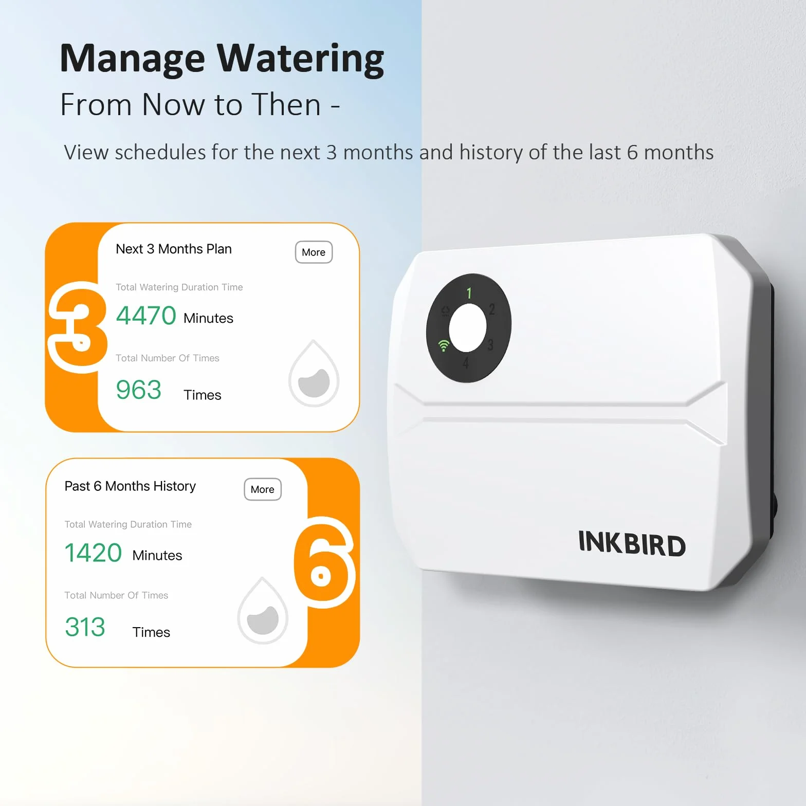Inkbird IIC-400 bezprzewodowy komputer nawadniający, 4 strefy, kontroler systemu nawadniania