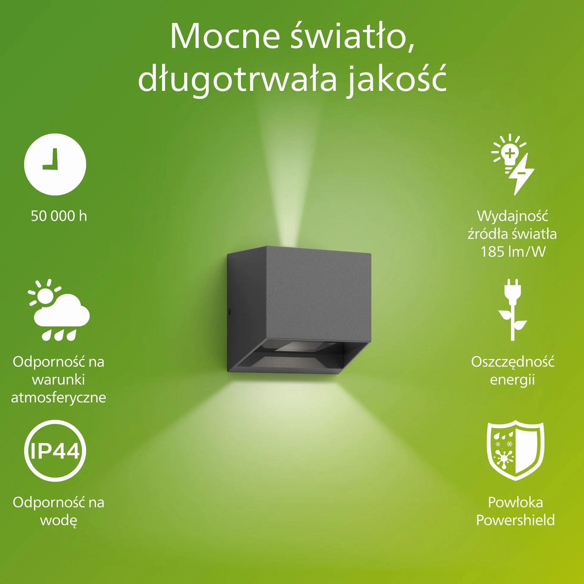 Philips Alix UltraEfficient Zewnętrzna Lampa Ścienna 2700K 800lm Antracytowa