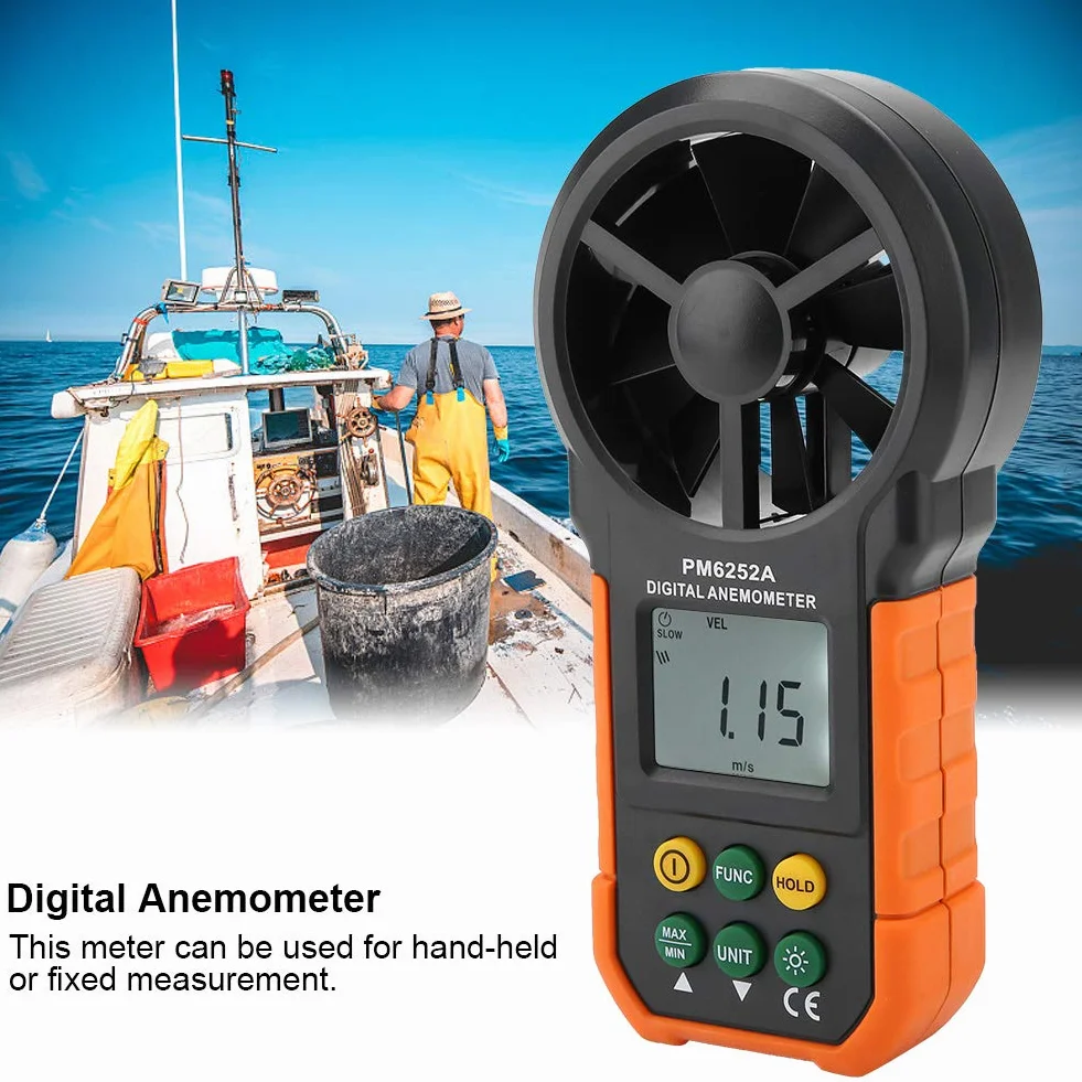 Anemometr Cyfrowy Peakmeter PM6252A Miernik Prędkości Wiatru Przenośny