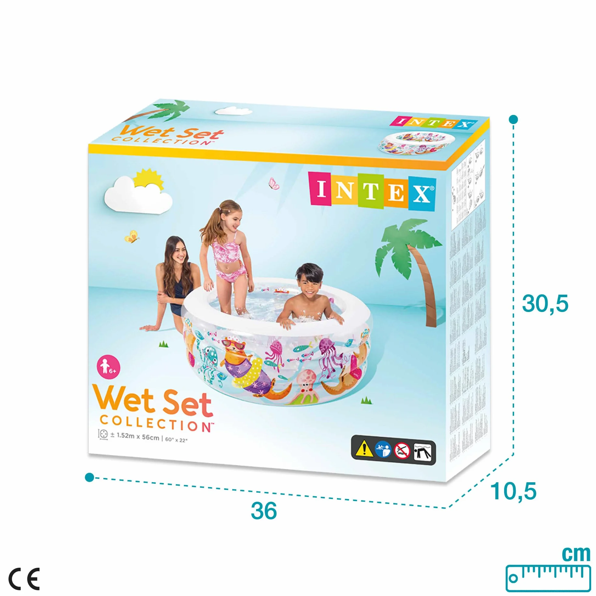 Intex Little Otter Basen Duchany dla Dzieci, Wielokolorowy, Ø 152 x 56 cm