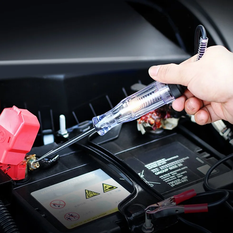 Fydun tester obwodu elektrycznego 6V 12V 24V DC tester obwodu drutu Auto samochód ciężarówka obwód napięcia Tester samochodowy test VoltMet długa sonda sonda żarówka 1pc