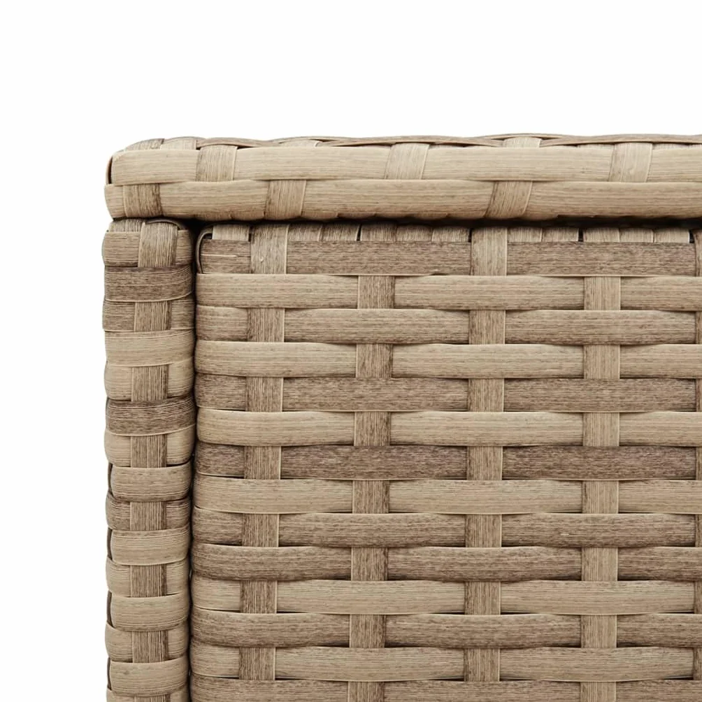 vidaXL Stolik ogrodowy ze szklanym blatem beżowy 58x27,5x55 cm