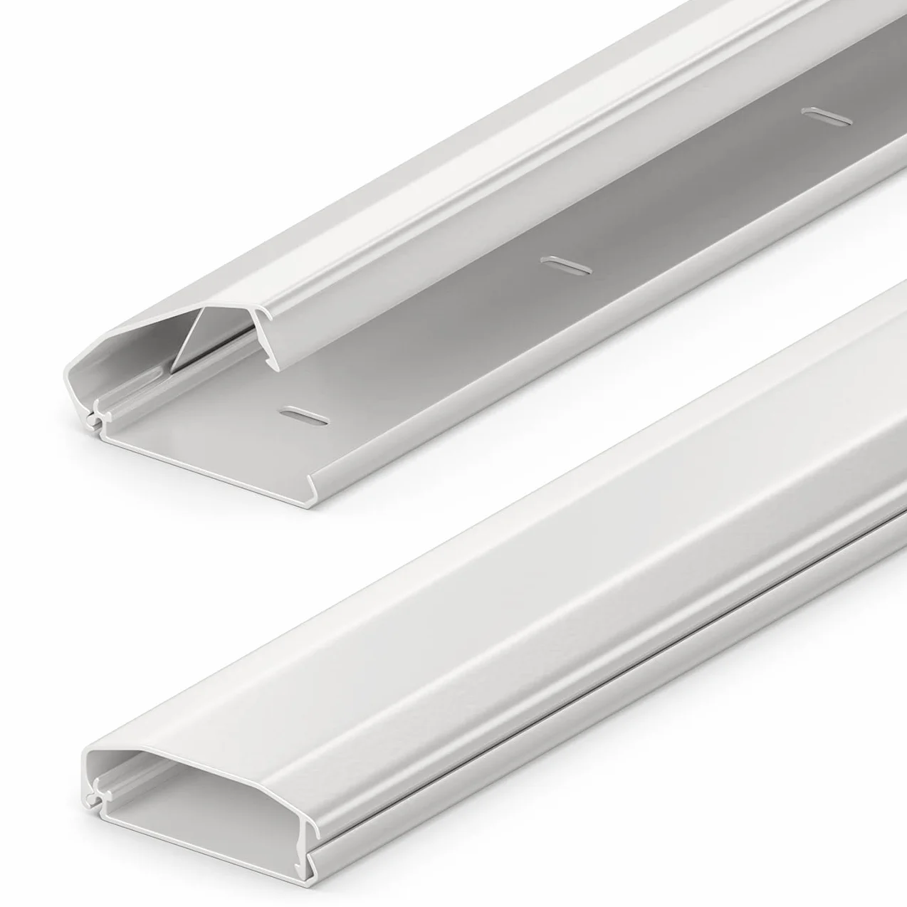 deleyCON uniwersalny kanał kablowy kanał liniowy innowacyjny mechanizm składania wysokiej jakości aluminium długość 50cm - szerokość 6cm - wysokość 2cm - biały