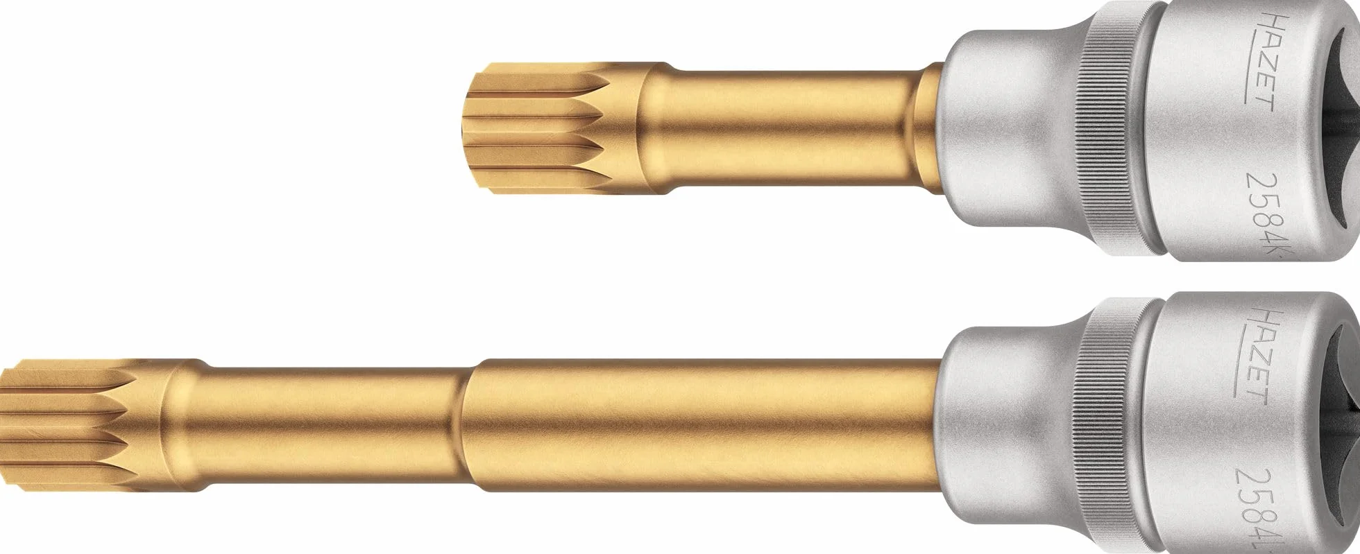 HAZET 1/2 cala nasadka wkrętakowa 2584-12/2, wewnętrzna wielozębna XZN 12mm, do AUDI VW SEAT ŠKODA, dwie długości, do ograniczonych przestrzeni montażowych