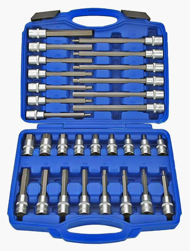 US PRO 3229 30 szt. 1/2" Dr sześciokątny klucz imbusowy zestaw gniazd bitowych płytkie i głębokie 5 mm-19 mm
