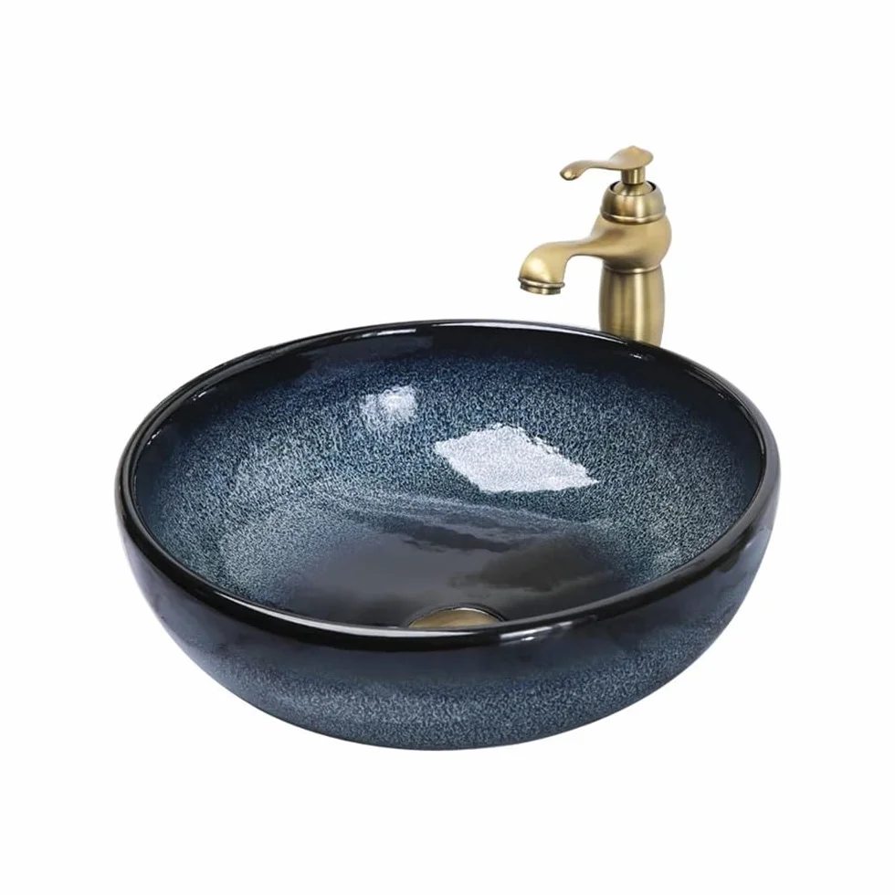 Zlewozmywak naczyniowy Mała umywalka nablatowa do mieszkania z balkonem, ceramiczna łazienki