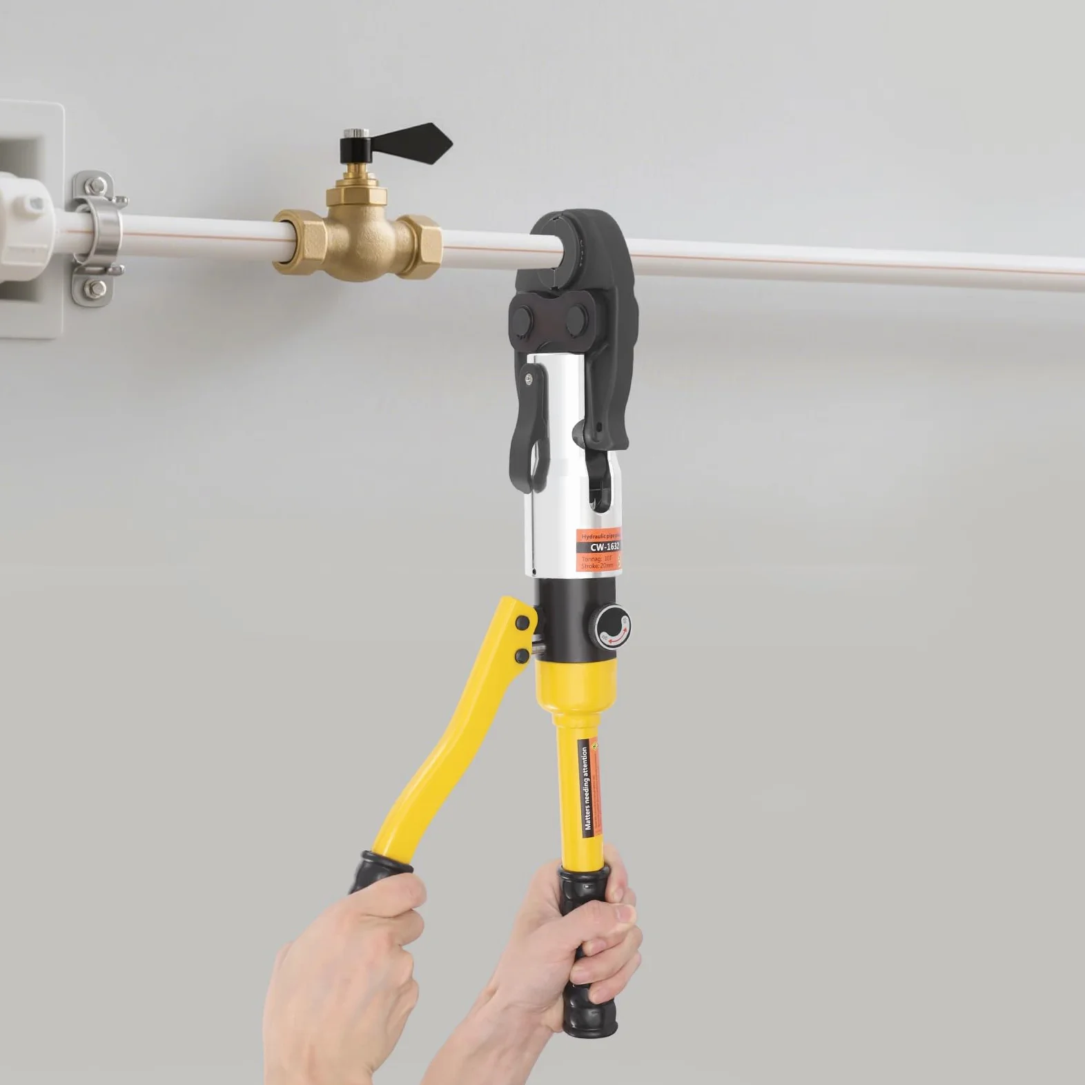 Hydrauliczne szczypce zaciskowe 10 T, hydrauliczne szczypce zaciskowe 60 mm, ręczne profesjonalne szczypce do końcówek kablowych z 4 matrycami w kształcie litery U, ulepszone szczypce do rur