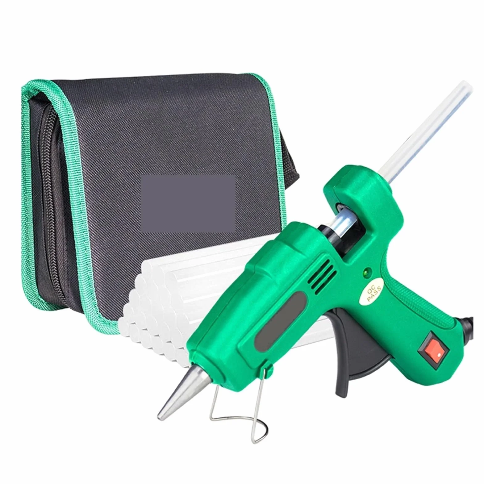 RUHEN Pistolet do klejenia na gorąco 25 W z 7 mm kijami klejącymi, mini elektryczny pistolet termiczny, przemysłowy, temperatura, rzemiosło, naprawa, narzędzie do majsterkowania