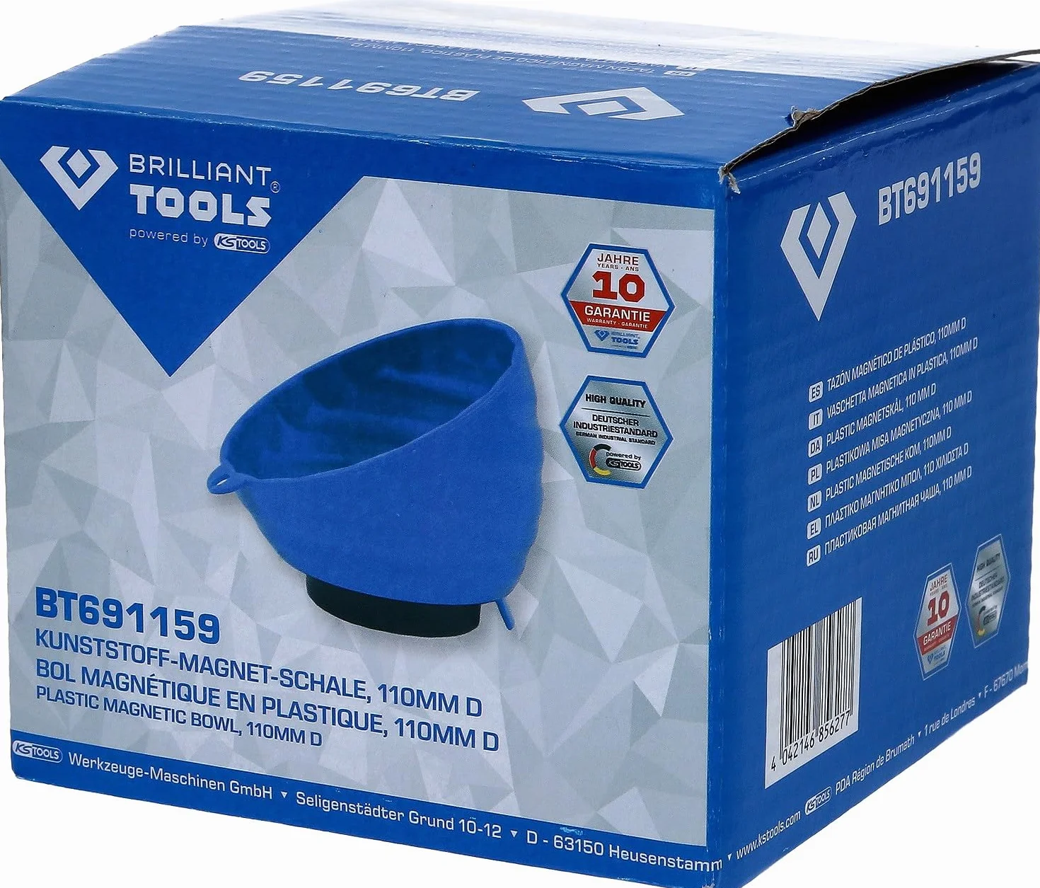 BRILLIANT TOOLS BT691159 Pół-szalka magnetyczna z tworzywa sztucznego, Ø 11 cm [Powered by KS TOOLS]