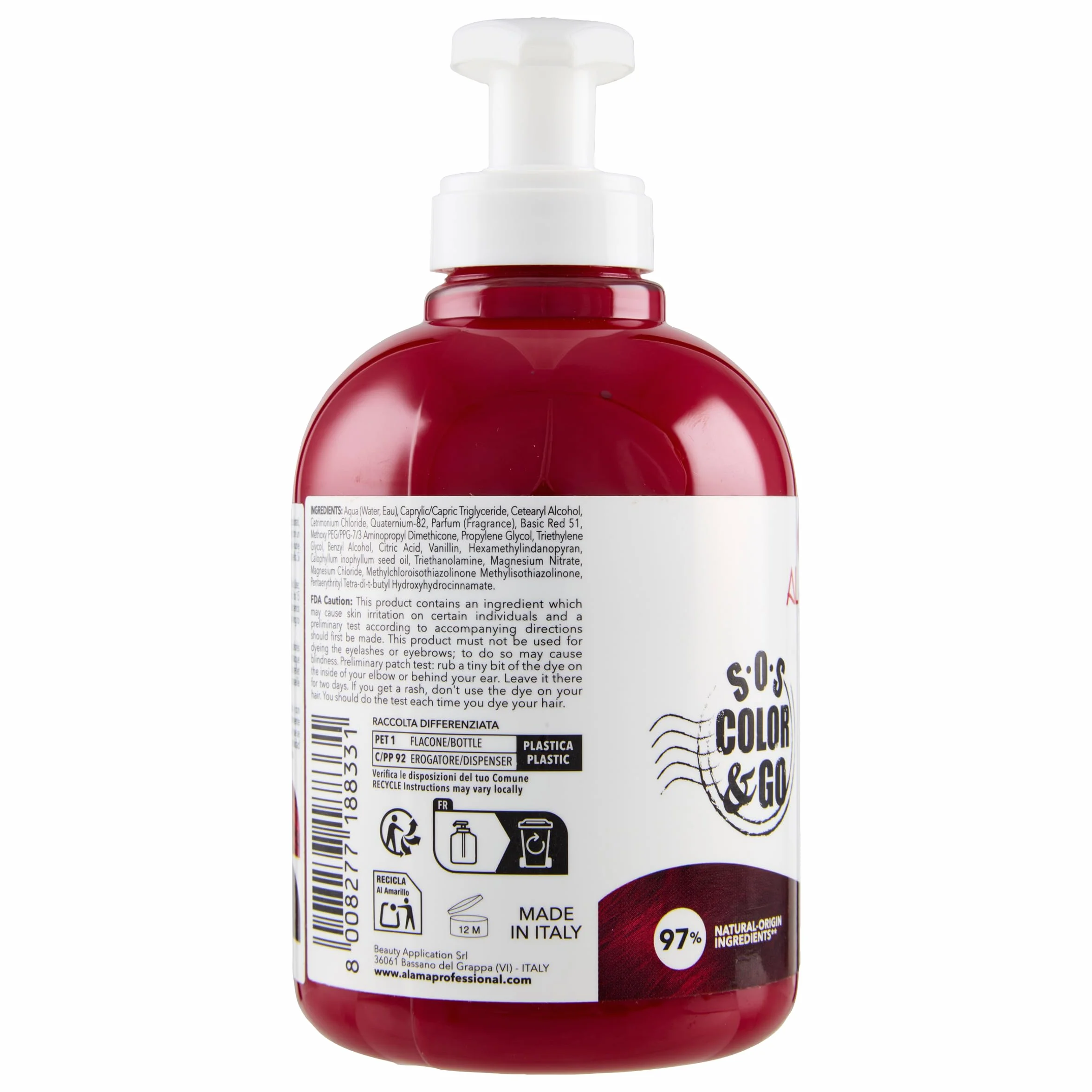 Alama SOS Color e Go Barwiąca maska do włosów czerwona 300 ml