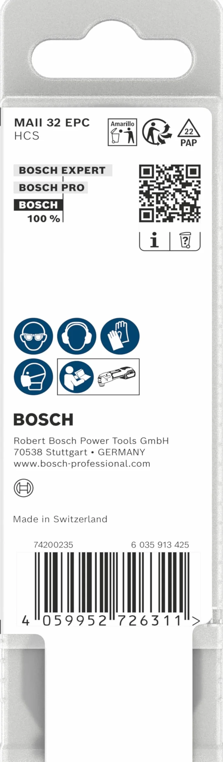 Bosch 10x Brzeszczot do cięcia wgłębnego MAII 32 EPC (do Miękkie drewno, Szerokość 32 mm, Professional Akcesoria Narzędzie wielofunkcyjne)