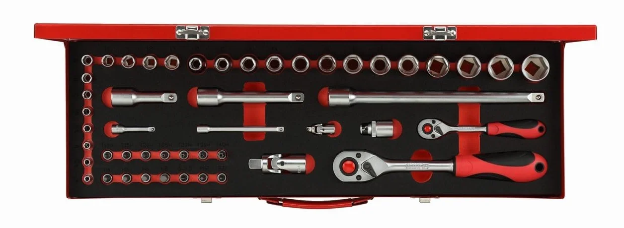 GEDORE red Zestaw kluczy nasadowych 1/4" + 1/2" 49-częściowy