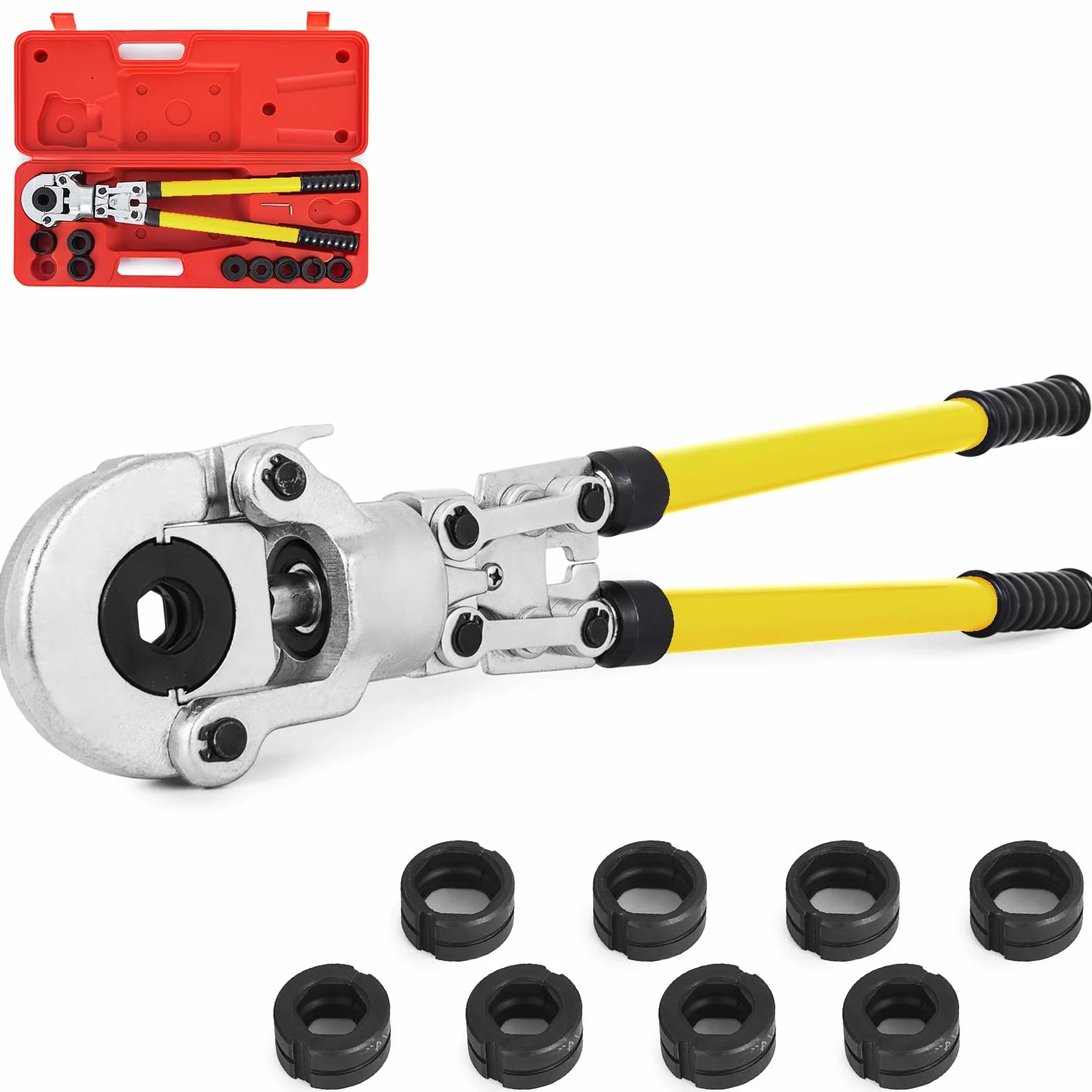 VEVOR Szczypce zaciskowe V12, V15, V22, V28, TH16, TH20, TH26, TH32 mm, szczypce zaciskowe z głowicą obracaną o 360° i ergonomicznym gumowym uchwytem, przenośne szczypce zaciskowe do rur