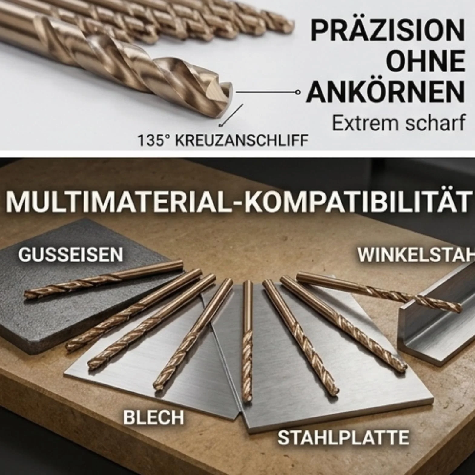 Wiertła do kobaltu 3mm, 10 szt. wierteł do metalu, M35 HSS wiertła do kobaltu HSS-CO 1-5 mm do wiercenia