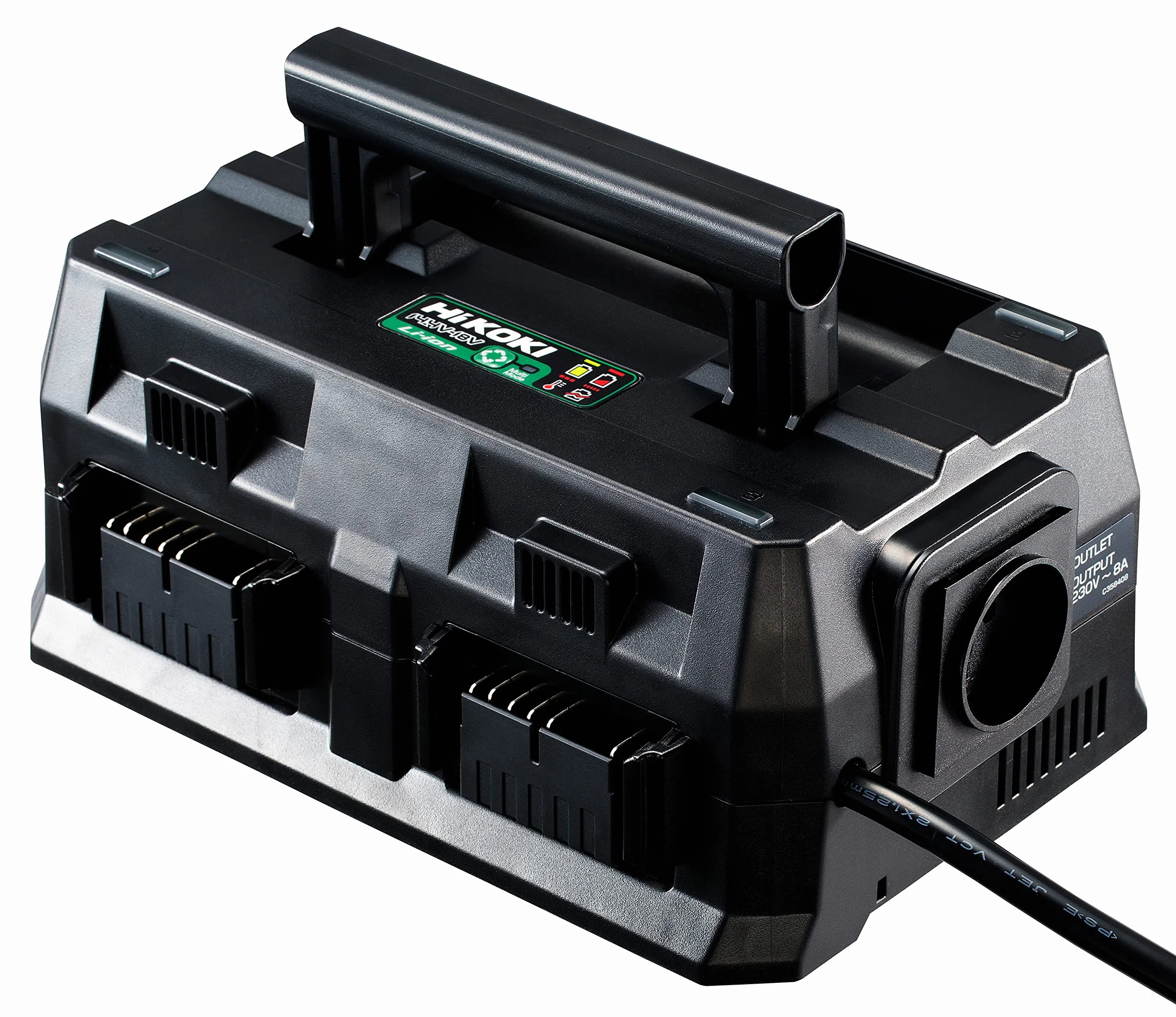 HiKOKI Multi Port Ladegerät UC18YTSL (4-fach Schnellladegerät für 14,4V / 18V und MULTI VOLT Akkus, LED Anzeige)