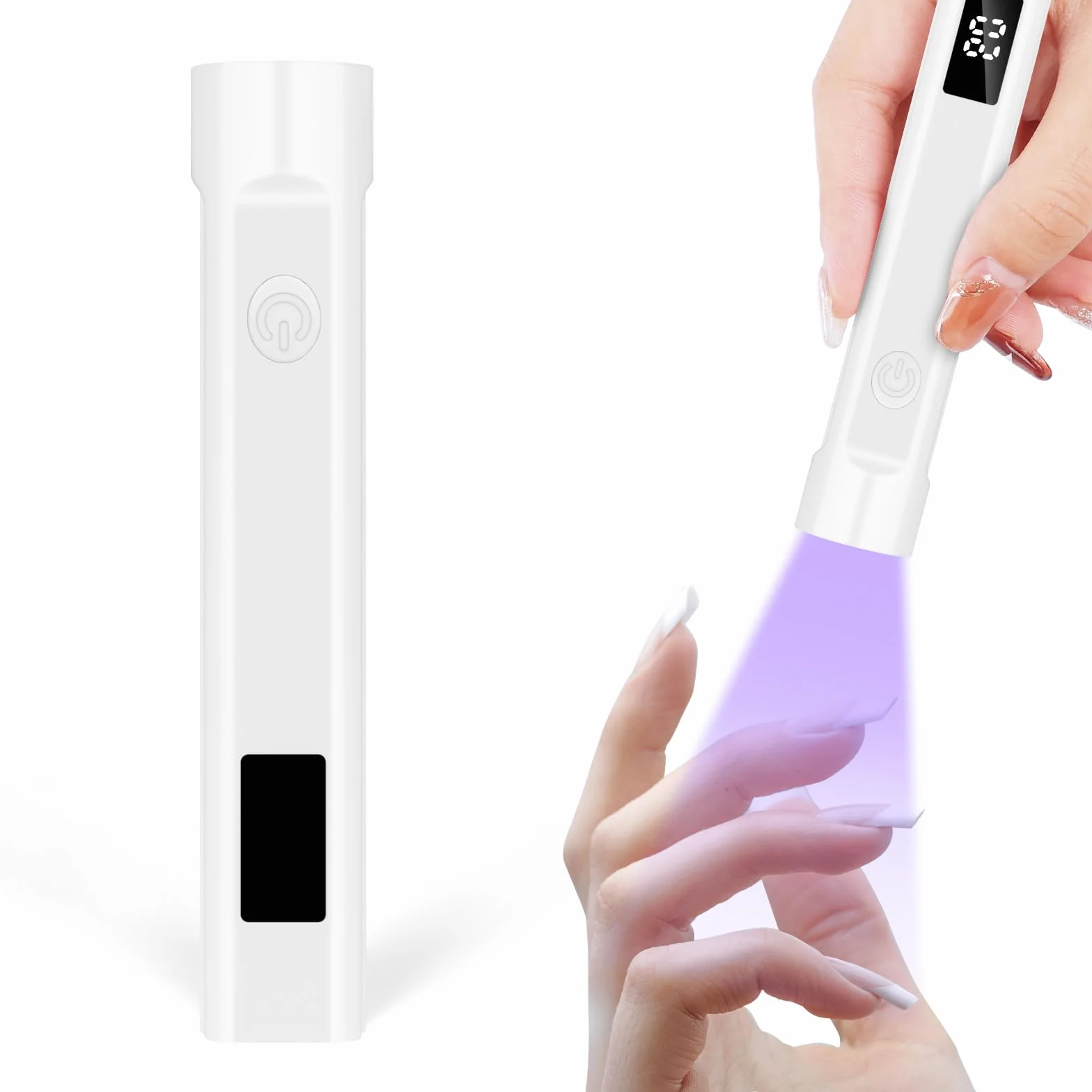 LOPHE przenośna lampa UV do paznokci, mała lampa UV do paznokci żelowych, ładowalna lampa do paznokci USB z ekranem LED i timerem 10s 30s 60s, przenośna latarka LED do paznokci, prezent dla kobiet do