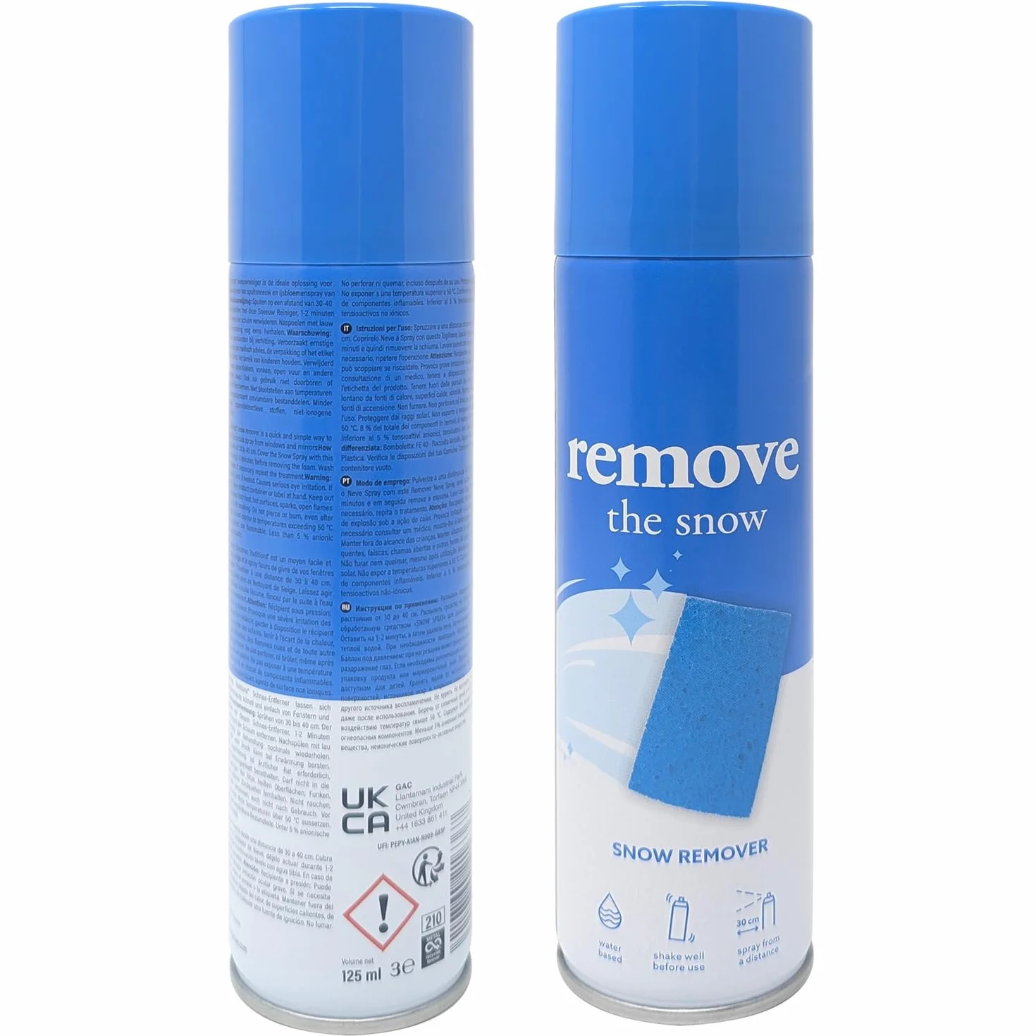 COM-FOUR® środek do usuwania śniegu spray do okien i luster świecący w ciemności