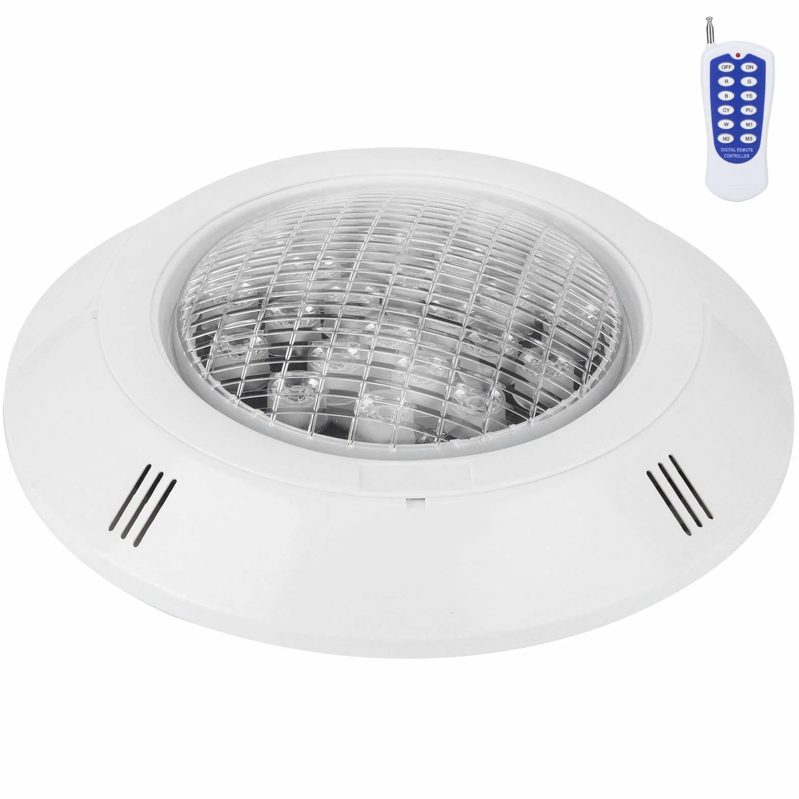 Fdit Oświetlenie podwodne RGB, wodoszczelne, oświetlenie zewnętrzne, oświetlenie basenu, oświetlenie krajobrazu, pilot zdalnego sterowania, 24 W, produkty oświetleniowe
