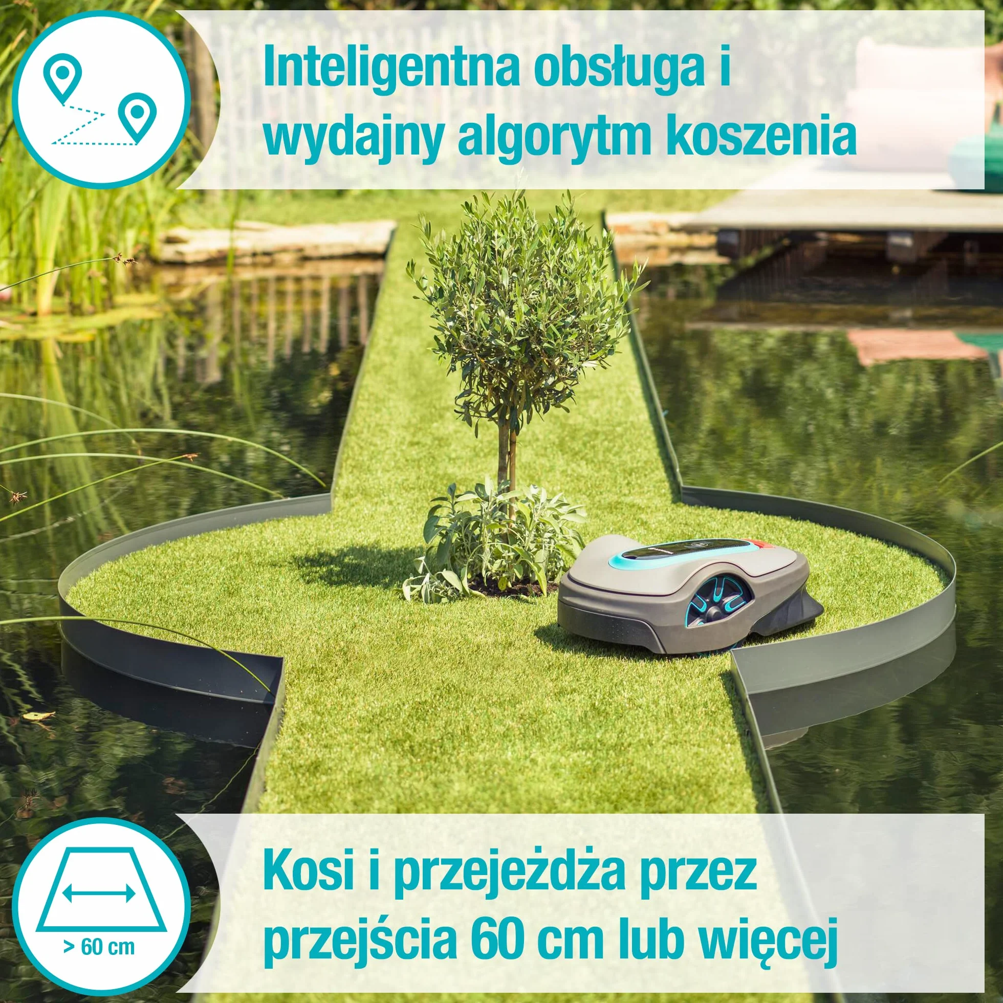 Gardena robot koszący SILENO life 750 do 750 m², Bluetooth, wersja PL