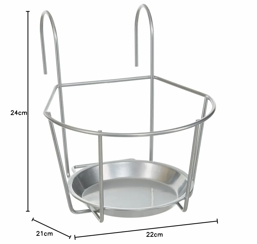 Dehner Uchwyt na doniczki Banbury 21 x 24 x 22 cm metal srebrny