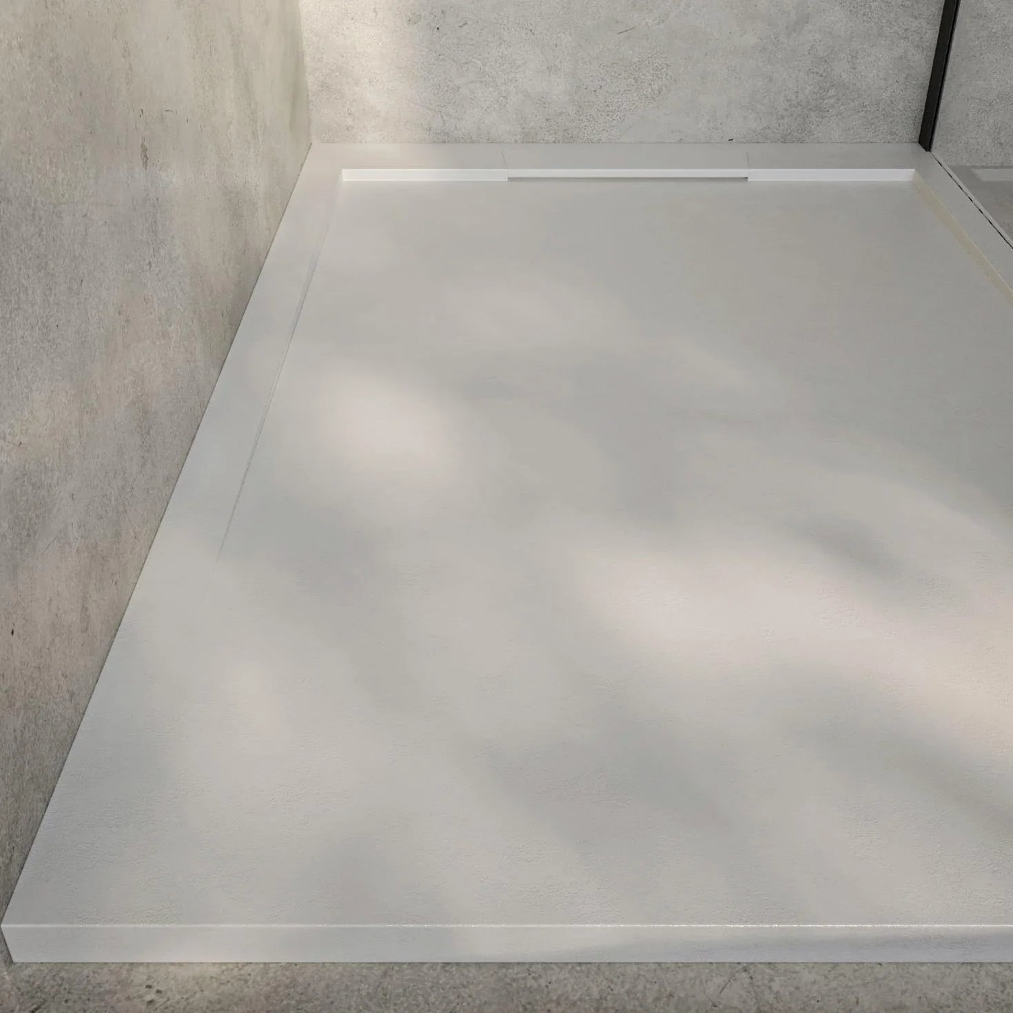 SOULHOME Brodzik prysznicowy– Żywica– Gel Coat– Gładka/Kamienna tekstura – Antypoślizgowy – złamana biel- 140X70- Niski 3cm– Elegancki SAME