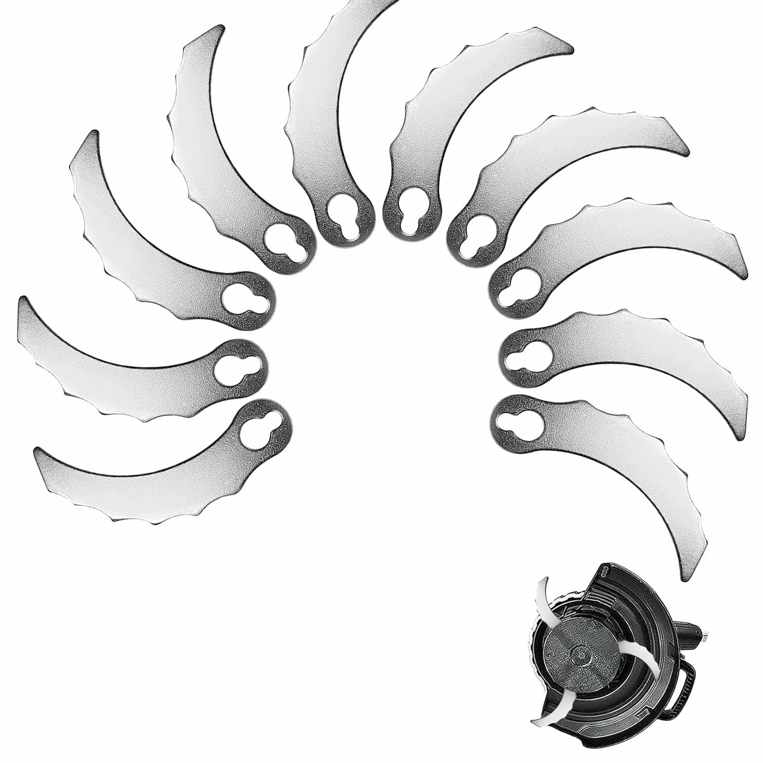 10 sztuk metalowych noży do podkaszarki do trawy, zestaw metalowych noży do podkaszarki akumulatorowej, noże zamienne do podkaszarki do trawy, metalowe, ostrza do podkaszarki do trawy, metalowe