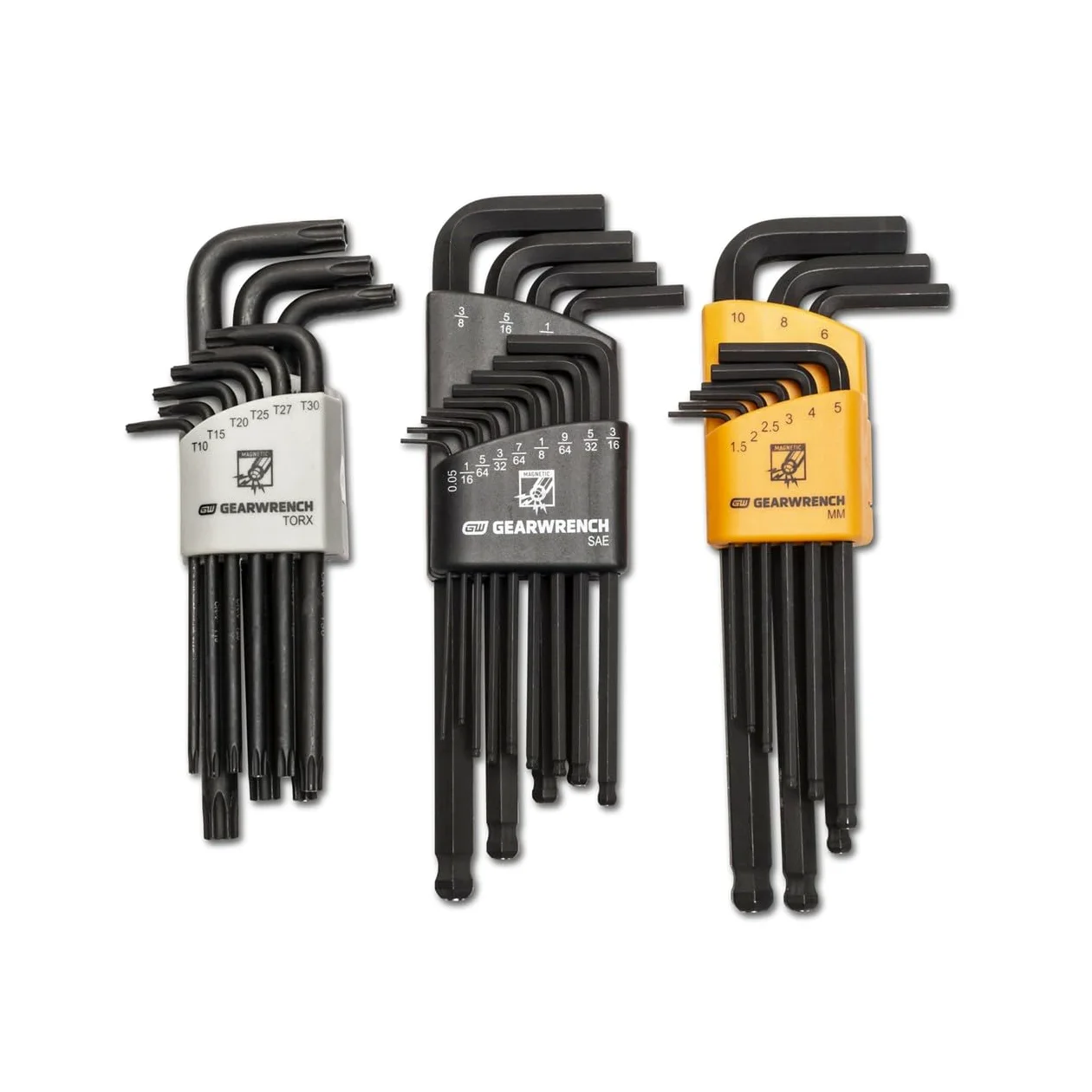 GearWrench 83527 SAE/metryczne/Torx® zestaw kluczy sześciokątnych z długimi kulkami, 31 sztuk
