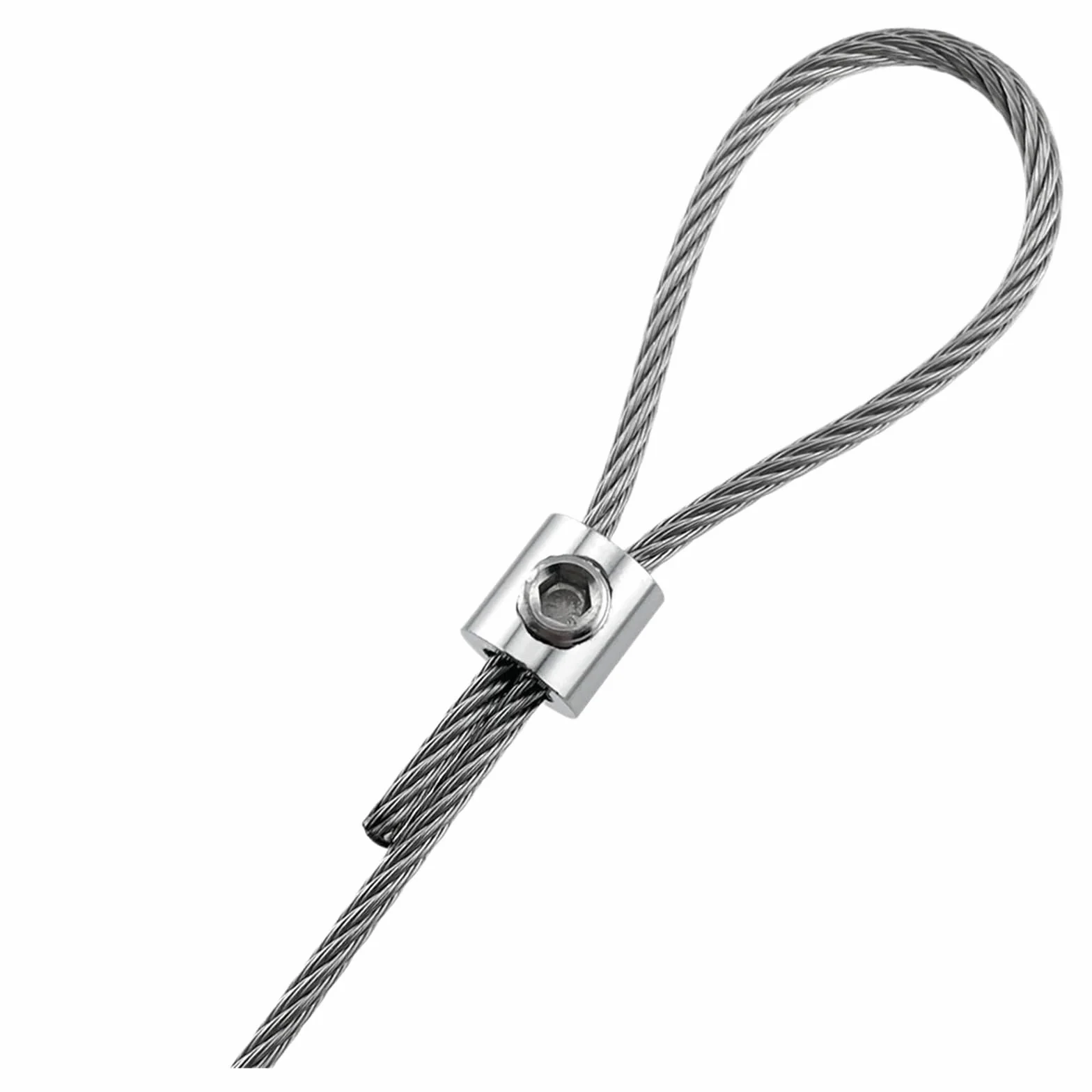 10 szt. do 2 mm zacisk do liny stalowej kabel ze stali nierdzewnej miedź metalowe klipsy do zawieszenia regulowane mocowanie śrubowe akcesoria sprzętowe