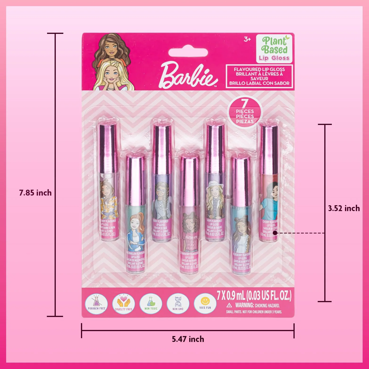 Barbie Błyszczyk Roślinny 7 szt Dziewczynki 3+ Prezent
