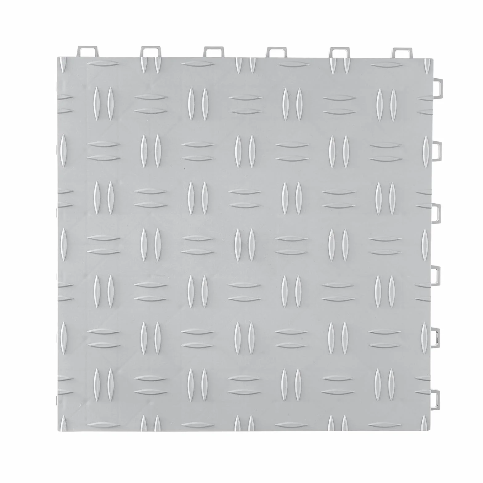 VEVOR Blokujące płytki garażowe 50 sztuk Płytki podłogowe PP do garażu 305 x 305 x 13,4 mm Dwustronna antypoślizgowa tekstura do garaży piwnic warsztatów naprawczych srebrny