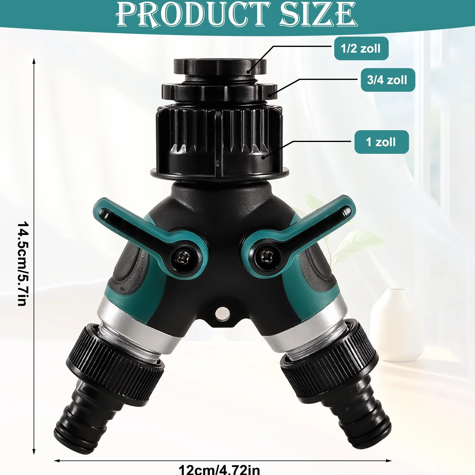 Rozdzielacz wody 2-drożny z kranami odcinającymi 1/2", 3/4", 1 cal