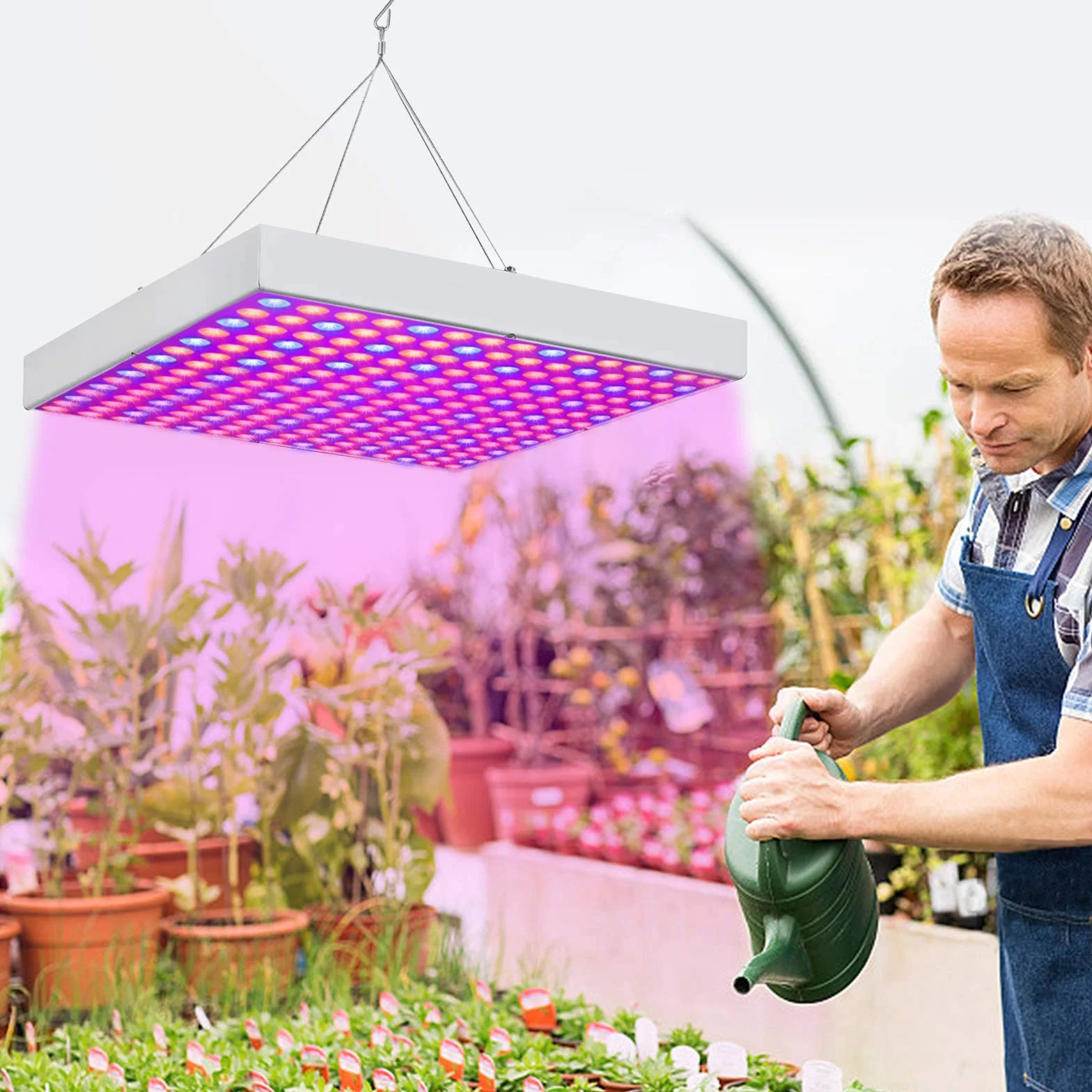 ACXIN Lampa LED do uprawy roślin, 45 W, 225 diod LED, pełne spektrum światła, do uprawy roślin pokojowych