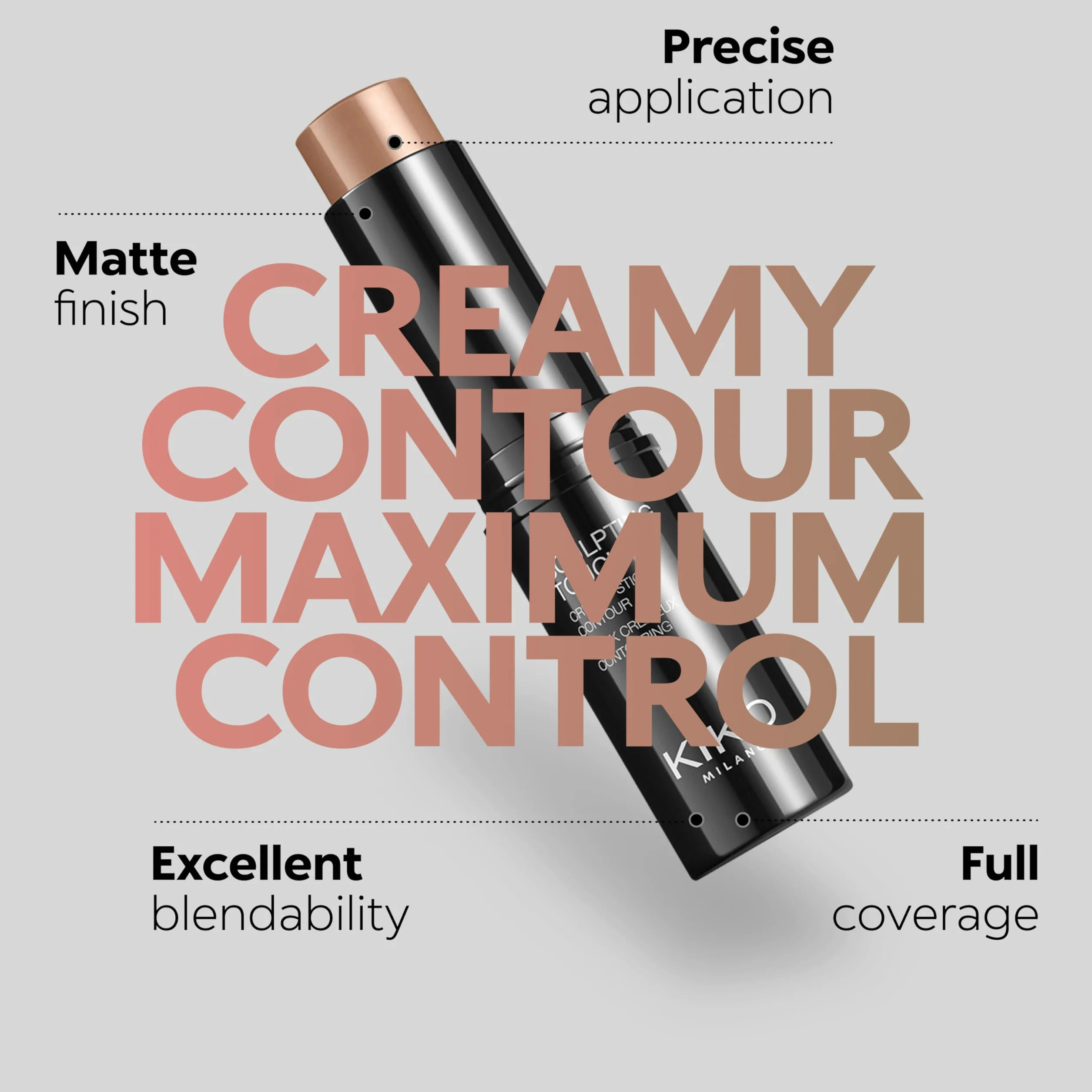 KIKO Milano Sculpting Touch Creamy Stick Contour 203 | Sztyft Do Konturowania Twarzy - Kremowa Konsystencja I Matowe Wykończenie