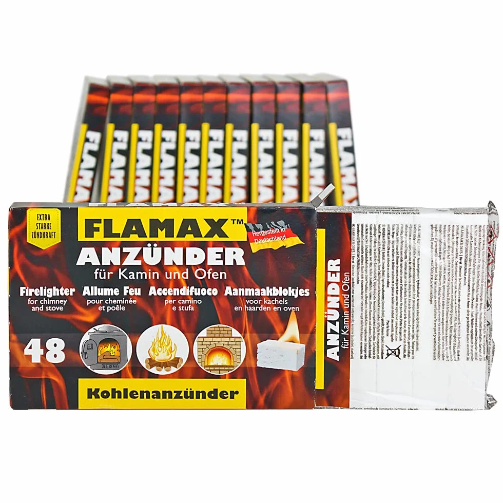 Kostki do szybkiego rozpalania Długi grill BBQ Kominek 48x Flash, Ilość: 12 opakowań = 576 kostek