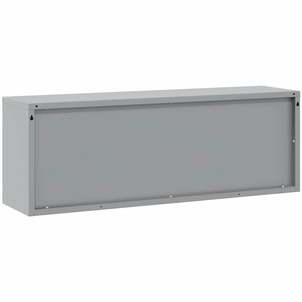 Szafka na narzędzia z miejscem do przechowywania, kolor czerwono-szary, 100 x 25 x 35 cm, wykonana ze stali i materiału drewnopochodnego, do warsztatu, garażu, pokoju hobbystycznego, zamykana