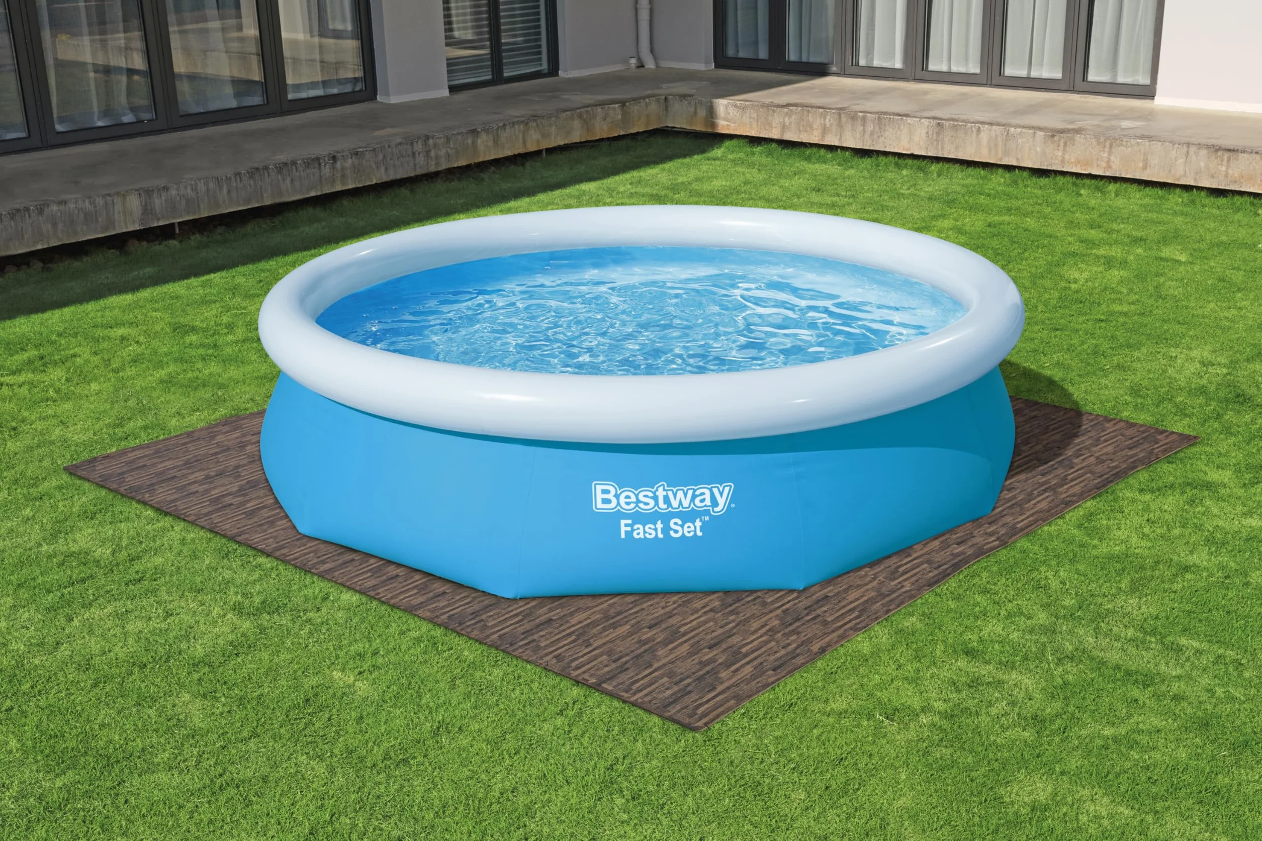 Bestway Płytki ochronne basenowe zestaw 12 sztuk 50 x 50 cm wygląd drewna palisandr