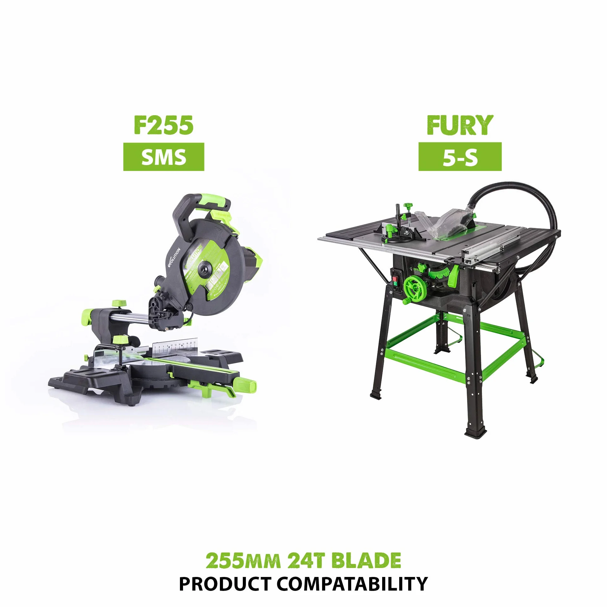 Evolution Power Tools Tarcza do cięcia wielu materiałów F255TCT - 24T (Fury) TCT 255 mm z zębami tnie drewno, metal, plastik i nie tylko