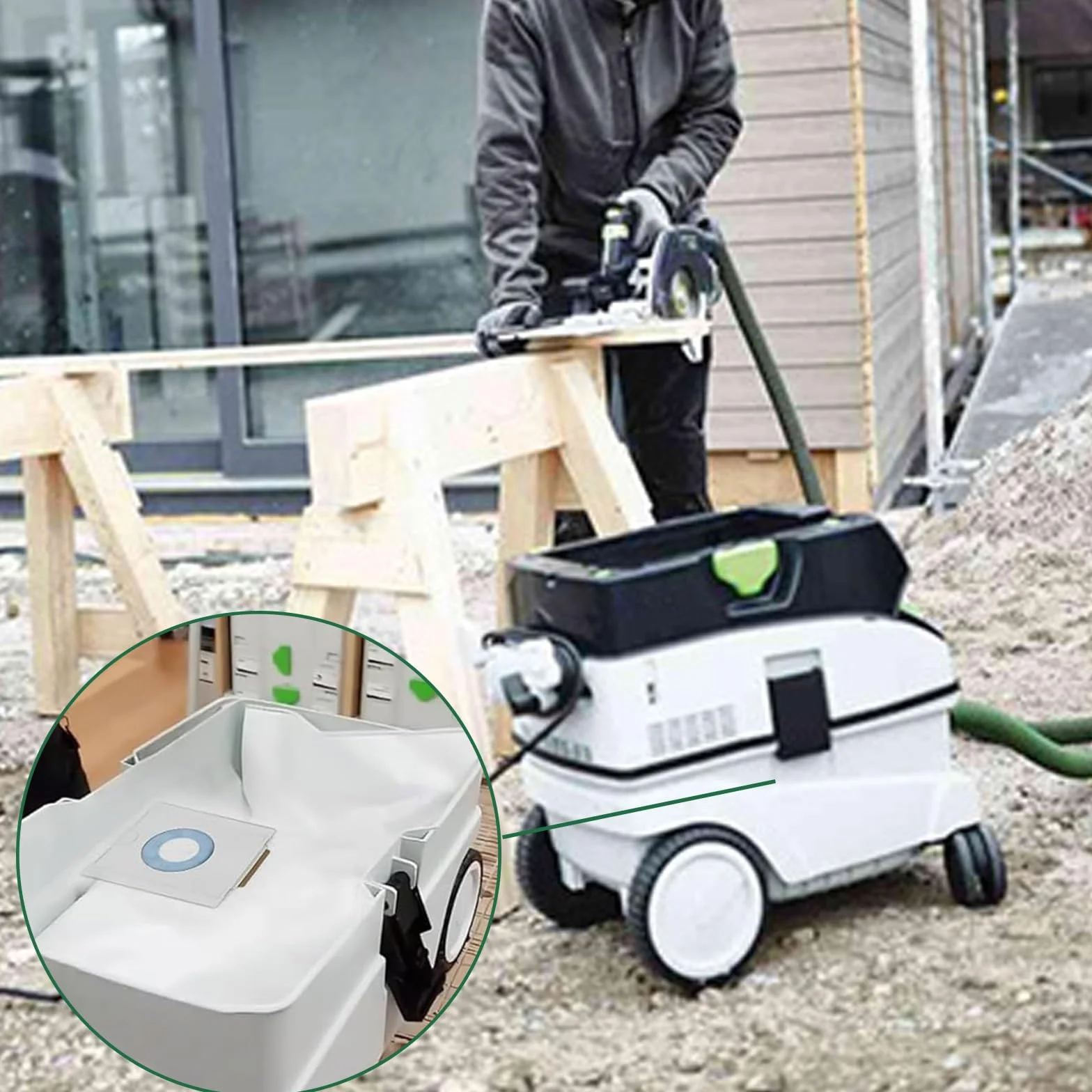 10 sztuk worków do odkurzacza SC FIS-CT 36/5, części zamienne, worki filtrujące SELFCLEAN do Festool CT 36 / CTM 36 E/CTL 36 E CLEANTEC, akcesoria o dużej pojemności (496186 worek zapasowy)