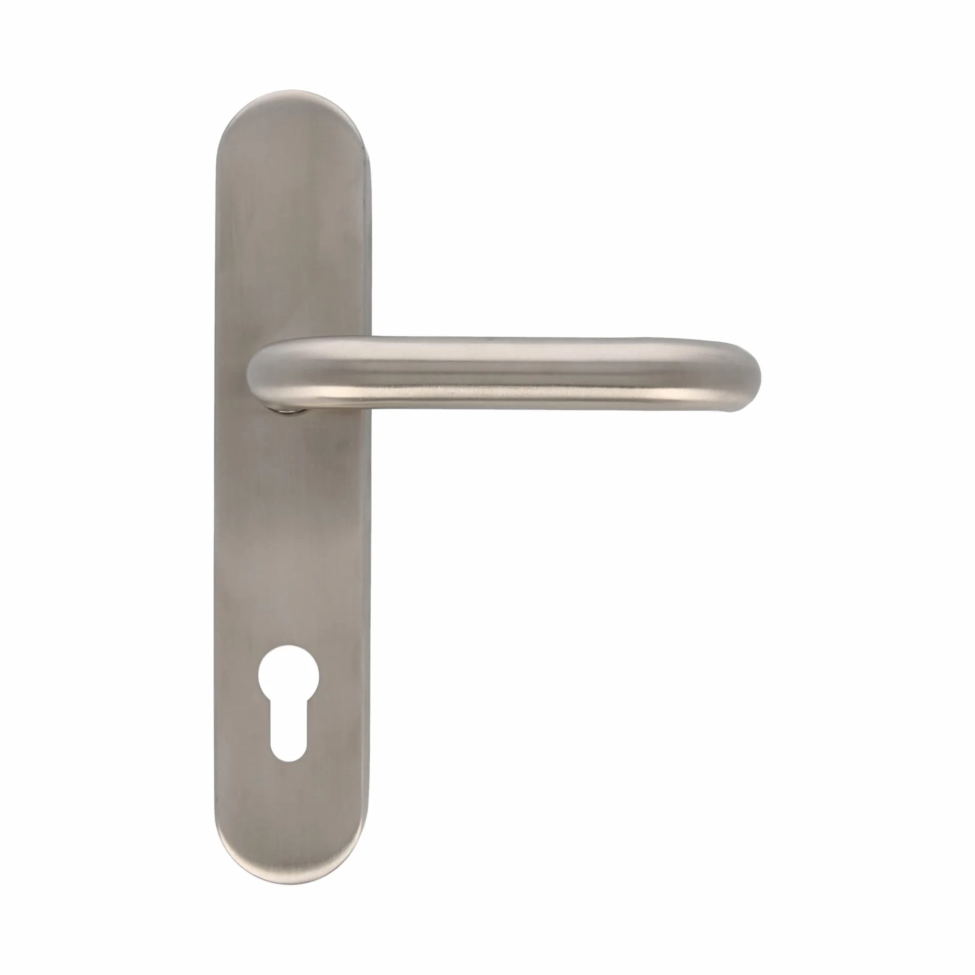 Amig - Zestaw klamek z płytą drzwiową | Mod. 3PXB85 | 139 x Ø19 mm | 8 mm kwadrat | Elegancki i prosty design | Stal nierdzewna 18/8 srebrny matowy