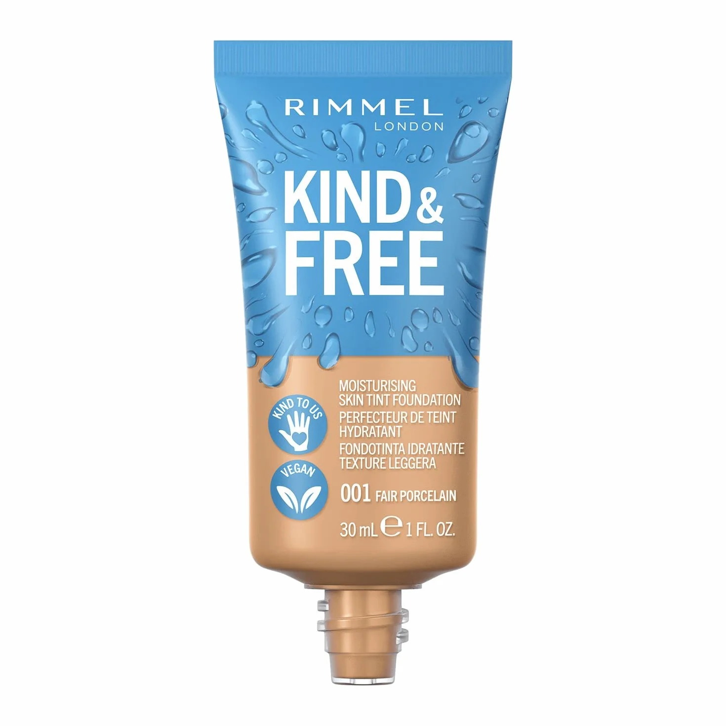 Rimmel London Kind&Free Podkład do Twarzy, 001 Fair Porcelain, 30 ml