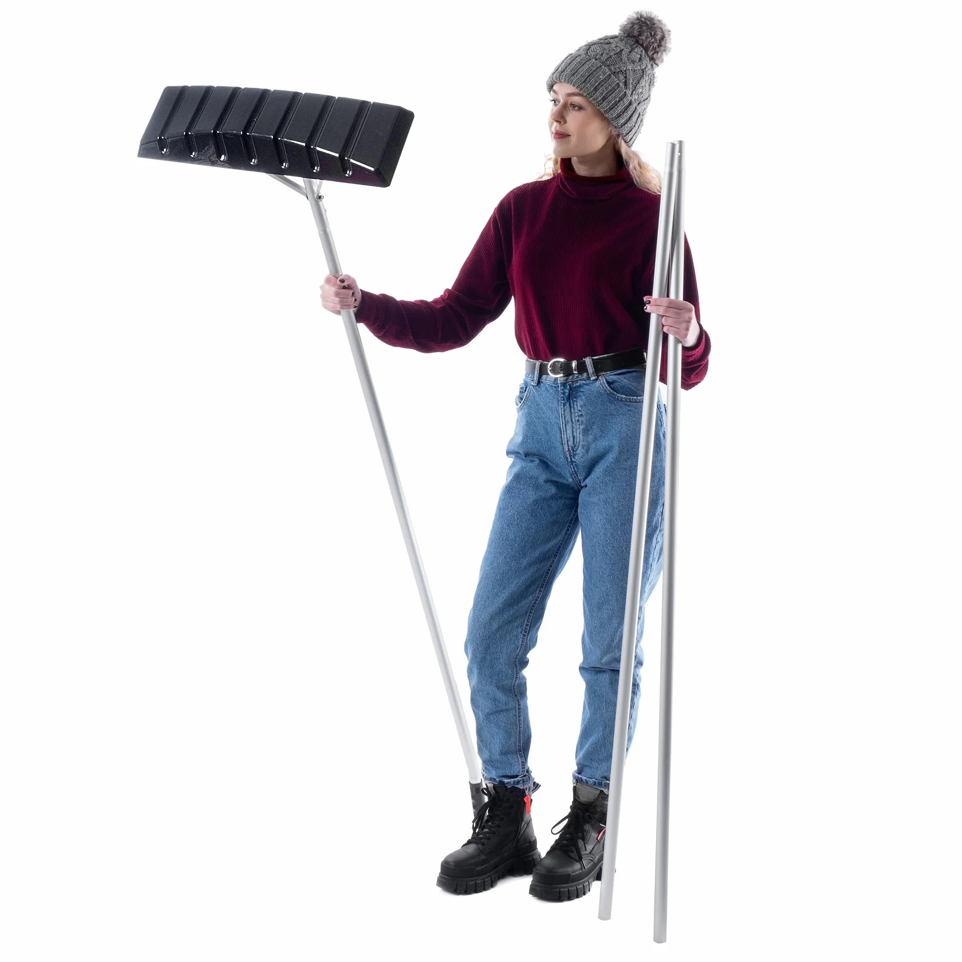 KADAX Odśnieżarka dachowa teleskopowa aluminiowa 180-473 cm