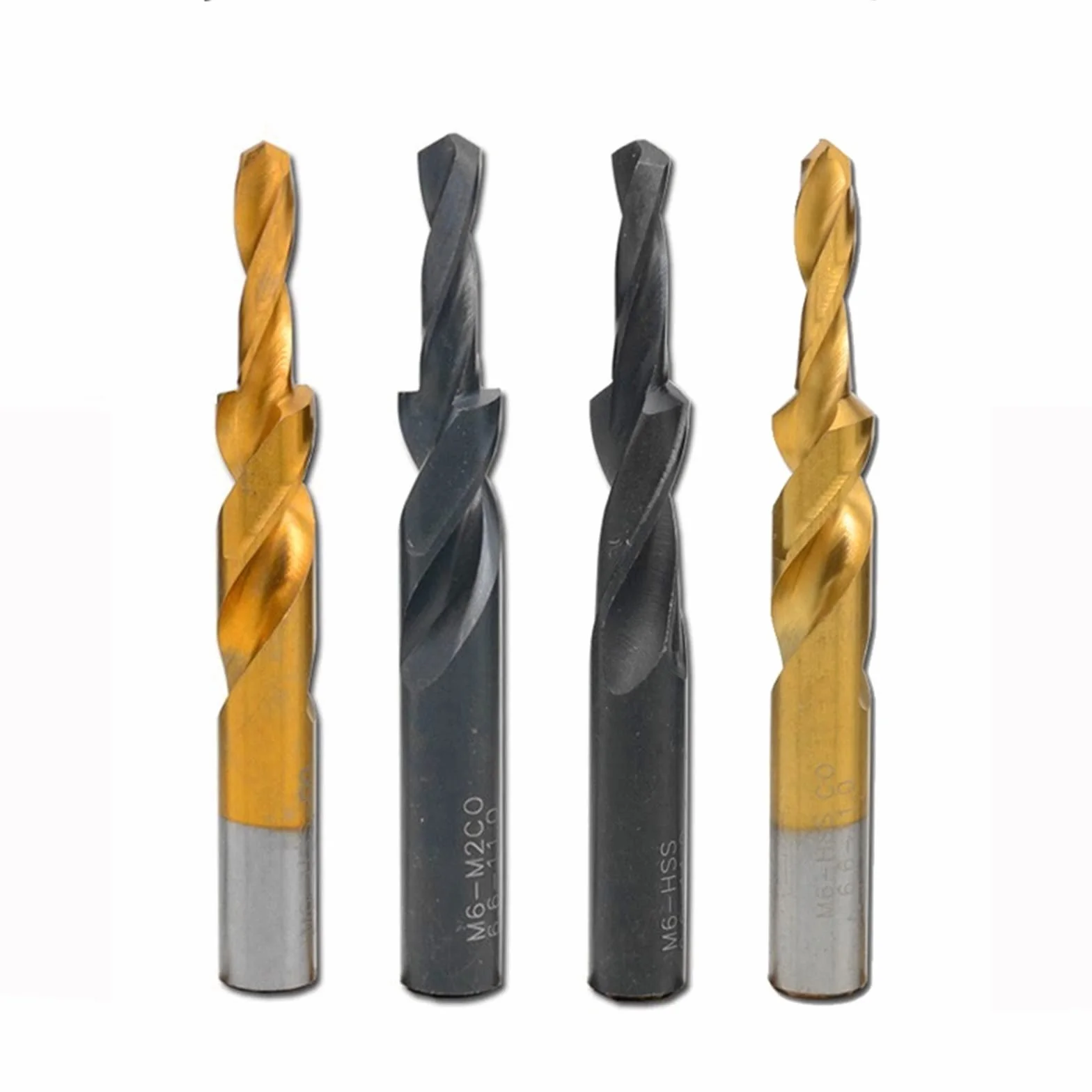 1PC HSS pogłębiacz wiertło stopniowe powlekane/czarne śruby z łbem wpuszczanym wiertło 90/180 do miedzi aluminium M3-M12 (kolor: tytanowa powłoka, rozmiar: M8 (180 stopni))