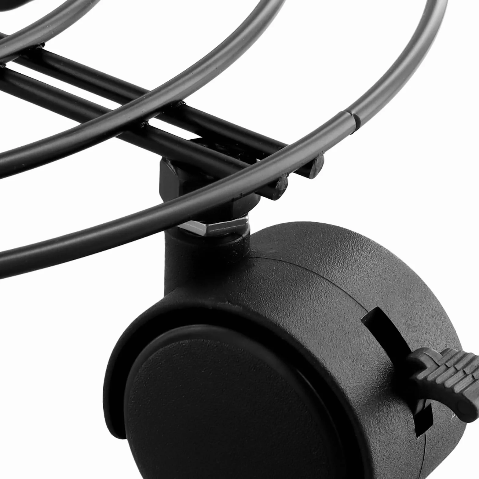 FUNSUEI metalowy stojak na rośliny 27 cm czarny okrągły z kółkami 4 sztuki