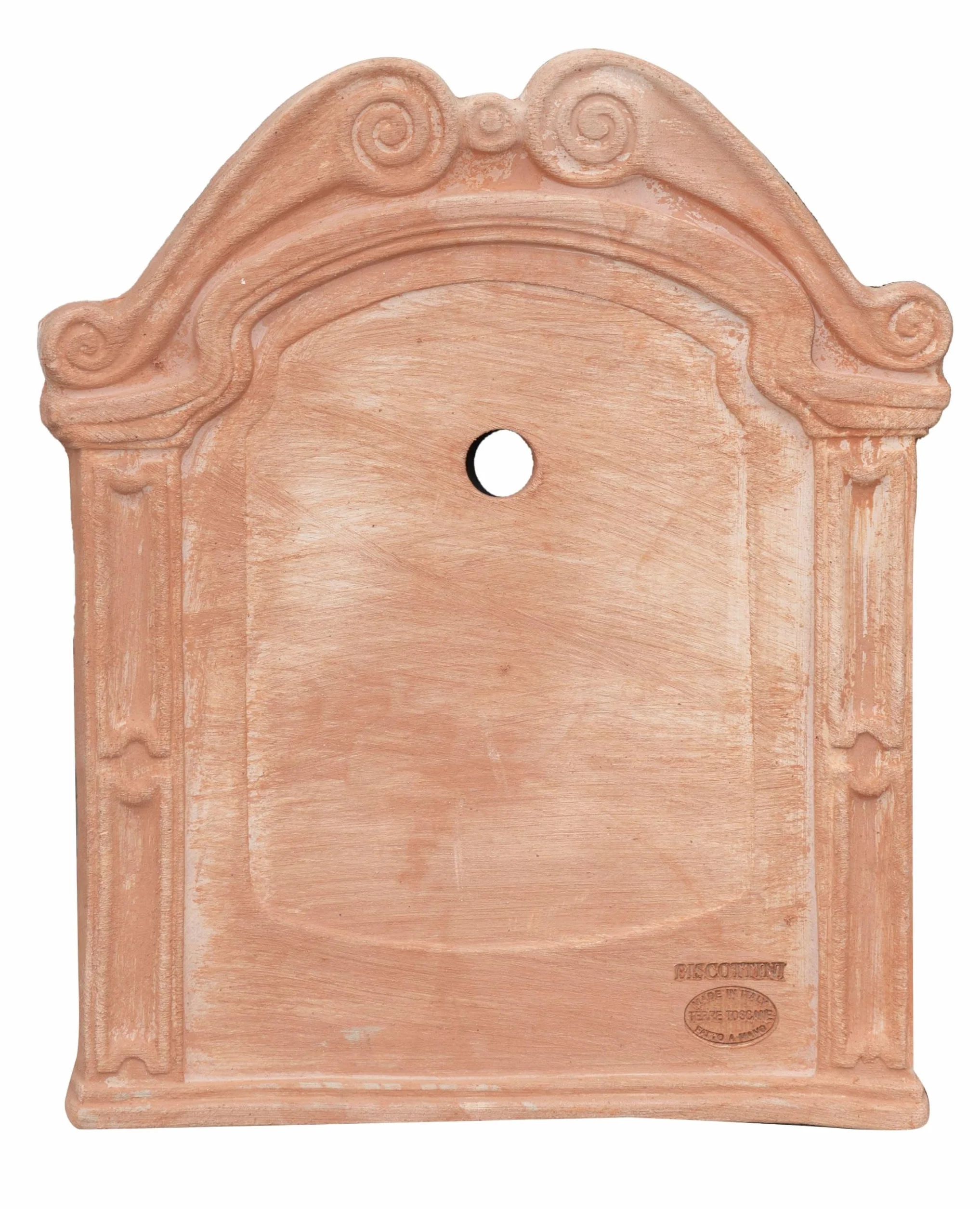 Biscottini Fronton do zewnętrznej fontanny ogrodowej L37xPR3xH47 - Toskańska terakota meble ogrodowe - front do fontanny ogrodowej - meble ogrodowe wyprodukowane we Włoszech
